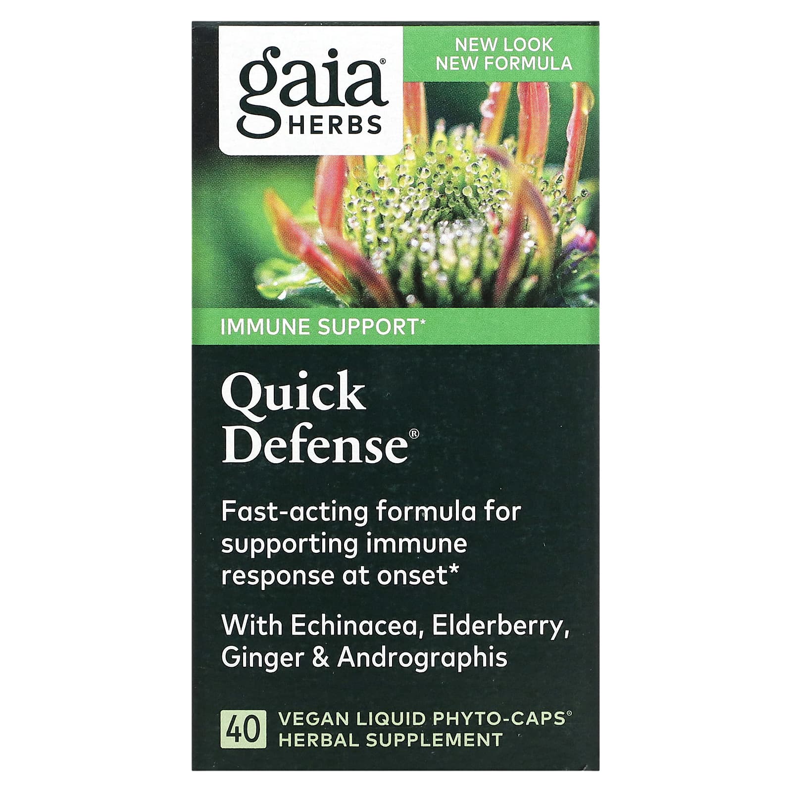 Gaia Herbs Quick Defense 40 веганских капсул Liquid Phyto-Caps 8590₽