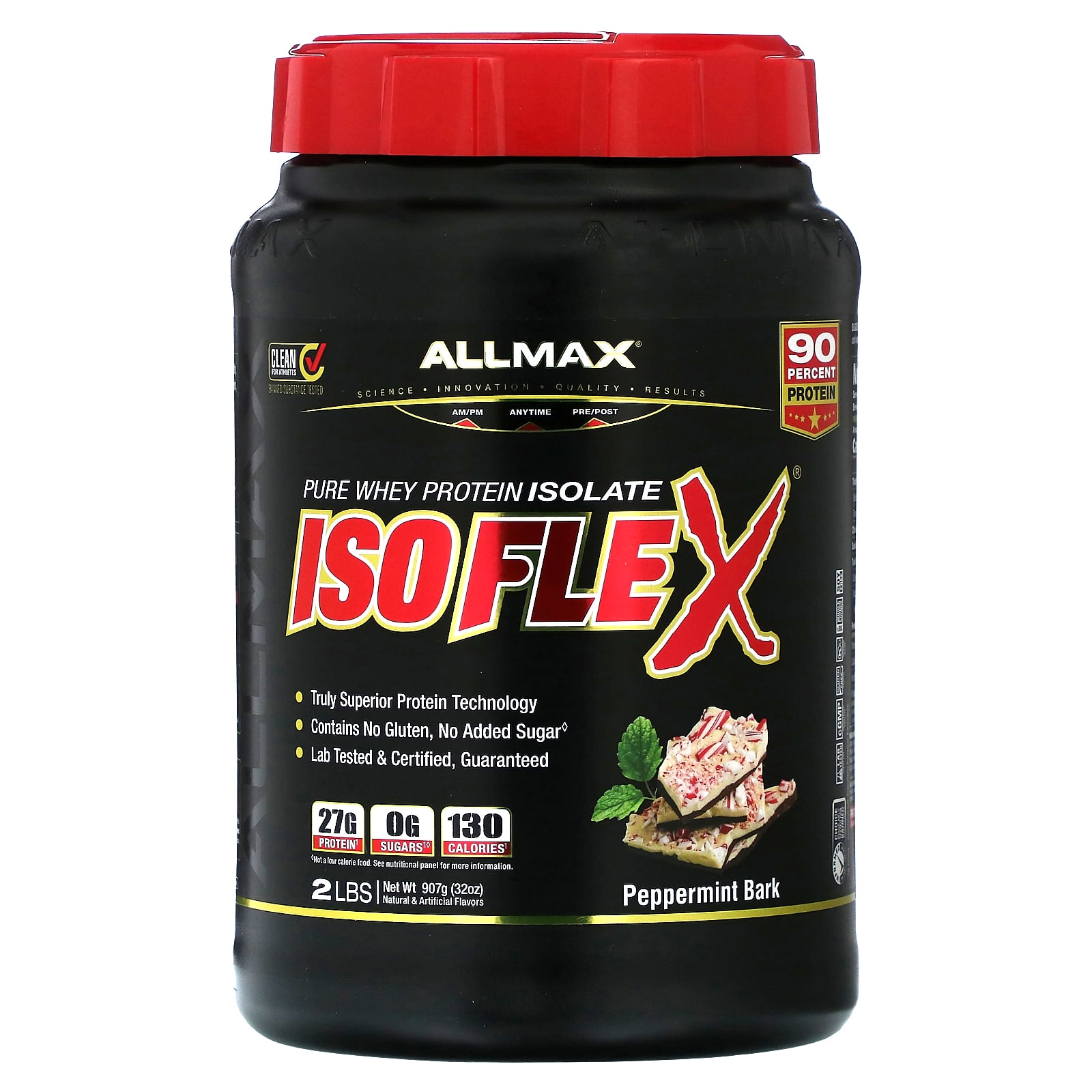 ALLMAX Isoflex чистый изолят сывороточного протеина со вкусом коры перечной мяты 907 г 2 фунта 9590₽