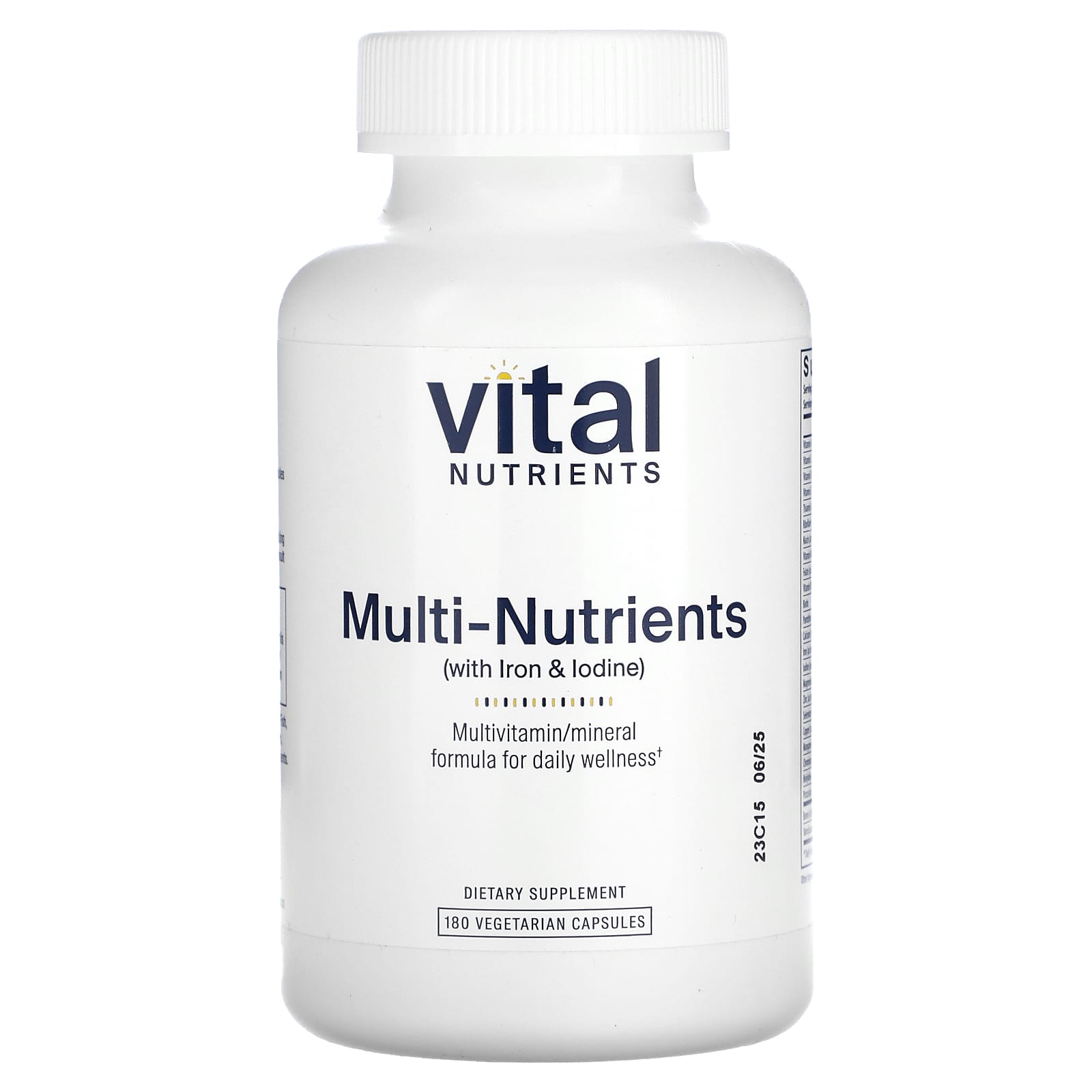 Vital Nutrients Мультиэлементы с железом и йодом 180 вегетарианских капсул 8490₽
