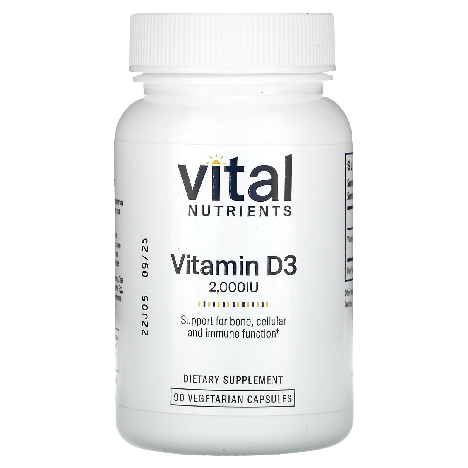 Vital Nutrients Витамин D3 2000 МЕ 90 вегетарианских капсул 3990₽
