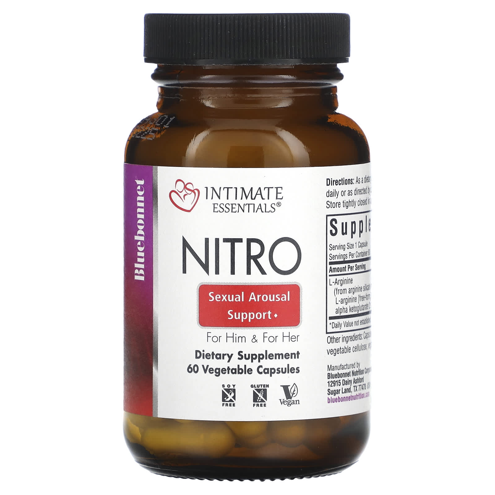 Bluebonnet Nutrition Intimate Essentials Nitro для мужчин и для нее 60 вегетарианских капсул 3990₽
