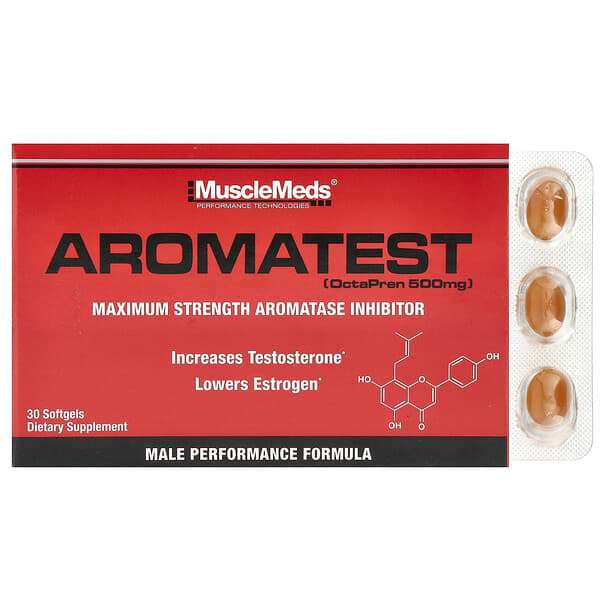 MuscleMeds, Aromatest, 500 мг, 30 капсул с жидкостью