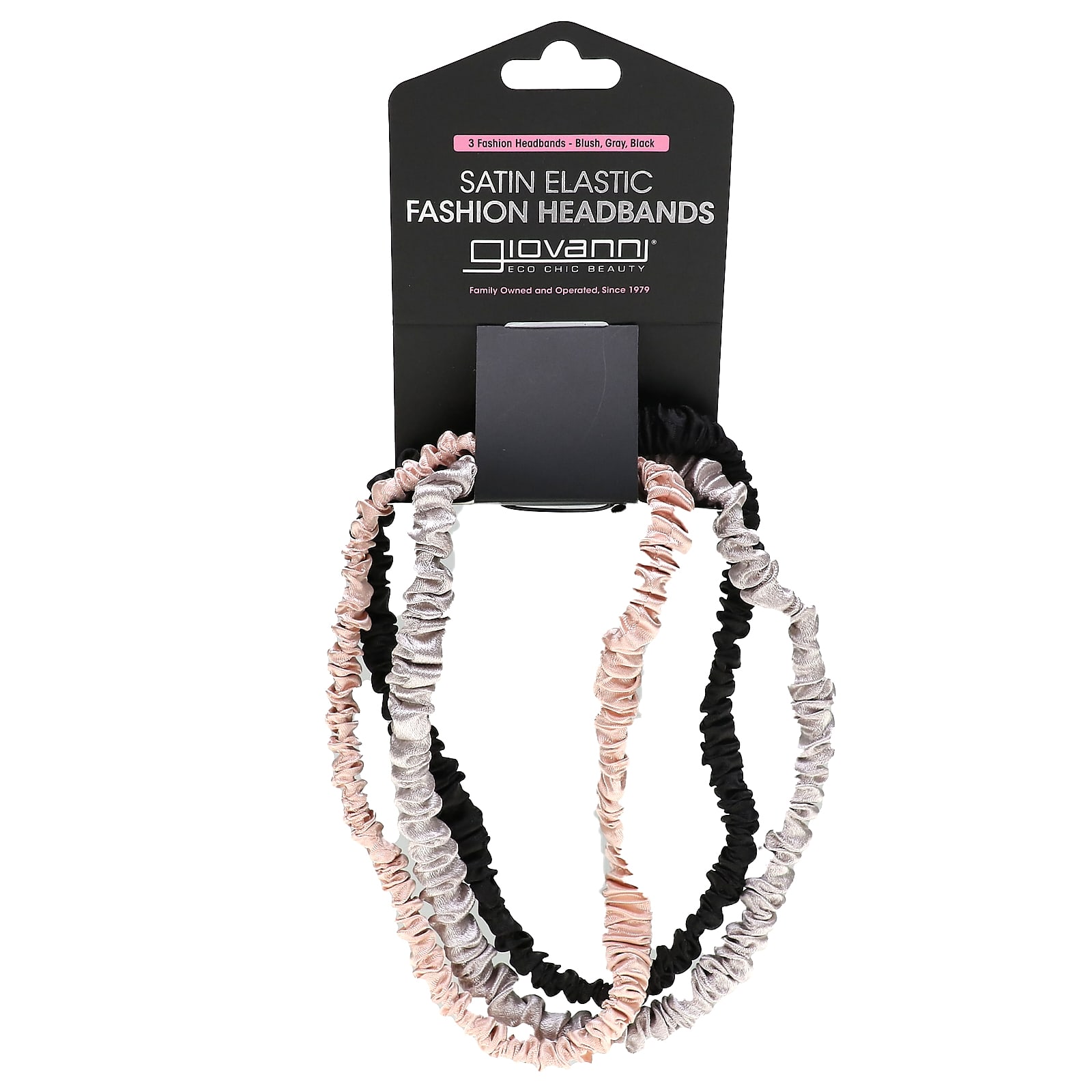 Giovanni эластичные сатиновые модные повязки пудровая серая черная 3 шт 1790₽