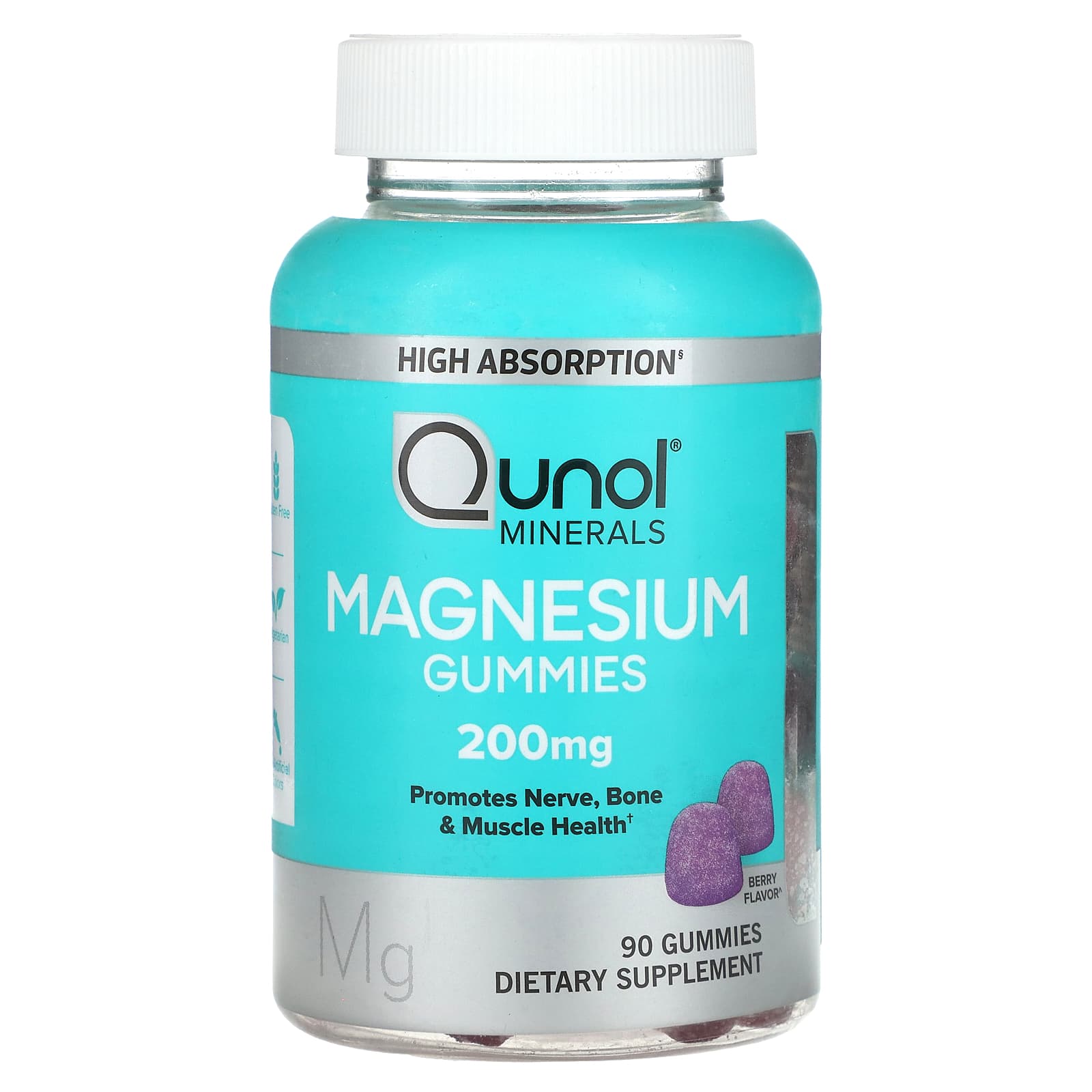 Qunol Magnesium Gummies Berry 100 mg 90 Gummies 3990₽