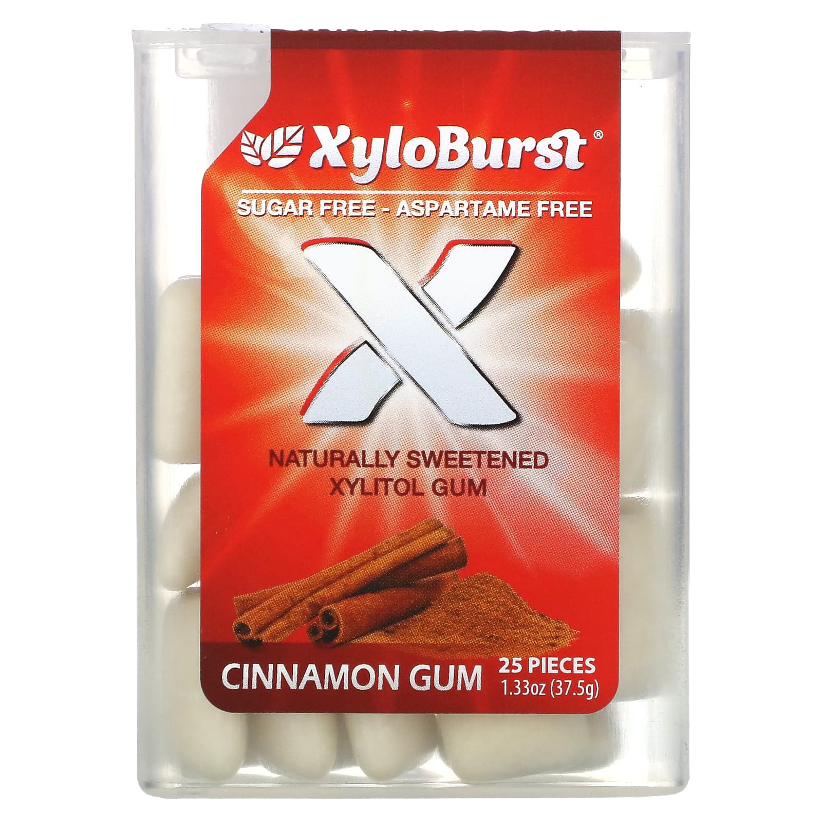 Xyloburst ксилитоловая камедь со вкусом корицы 25 шт 375 г 133 унции 1390₽