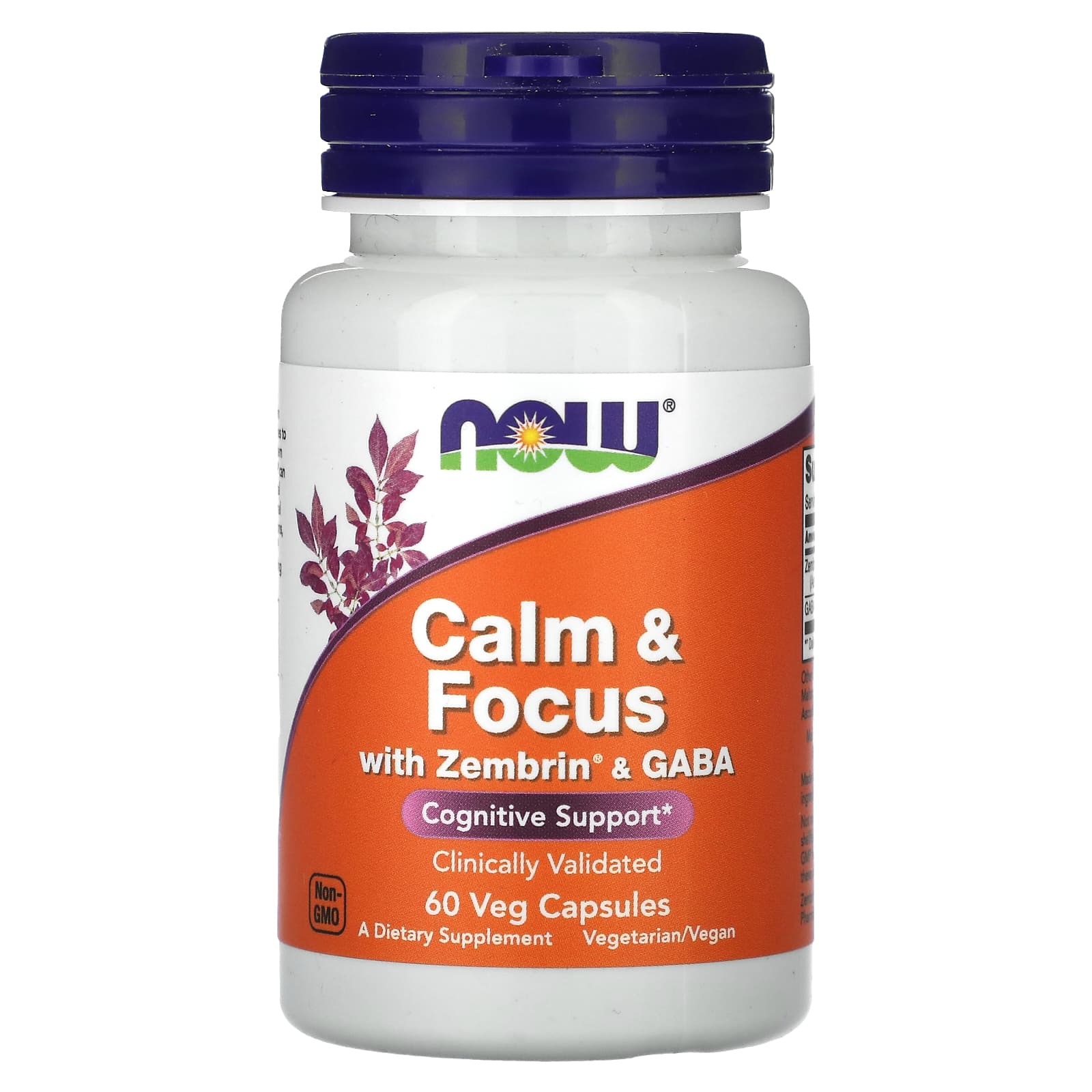 NOW Foods Calm - Focus с зембрином и ГАМК 60 растительных капсул 4390₽