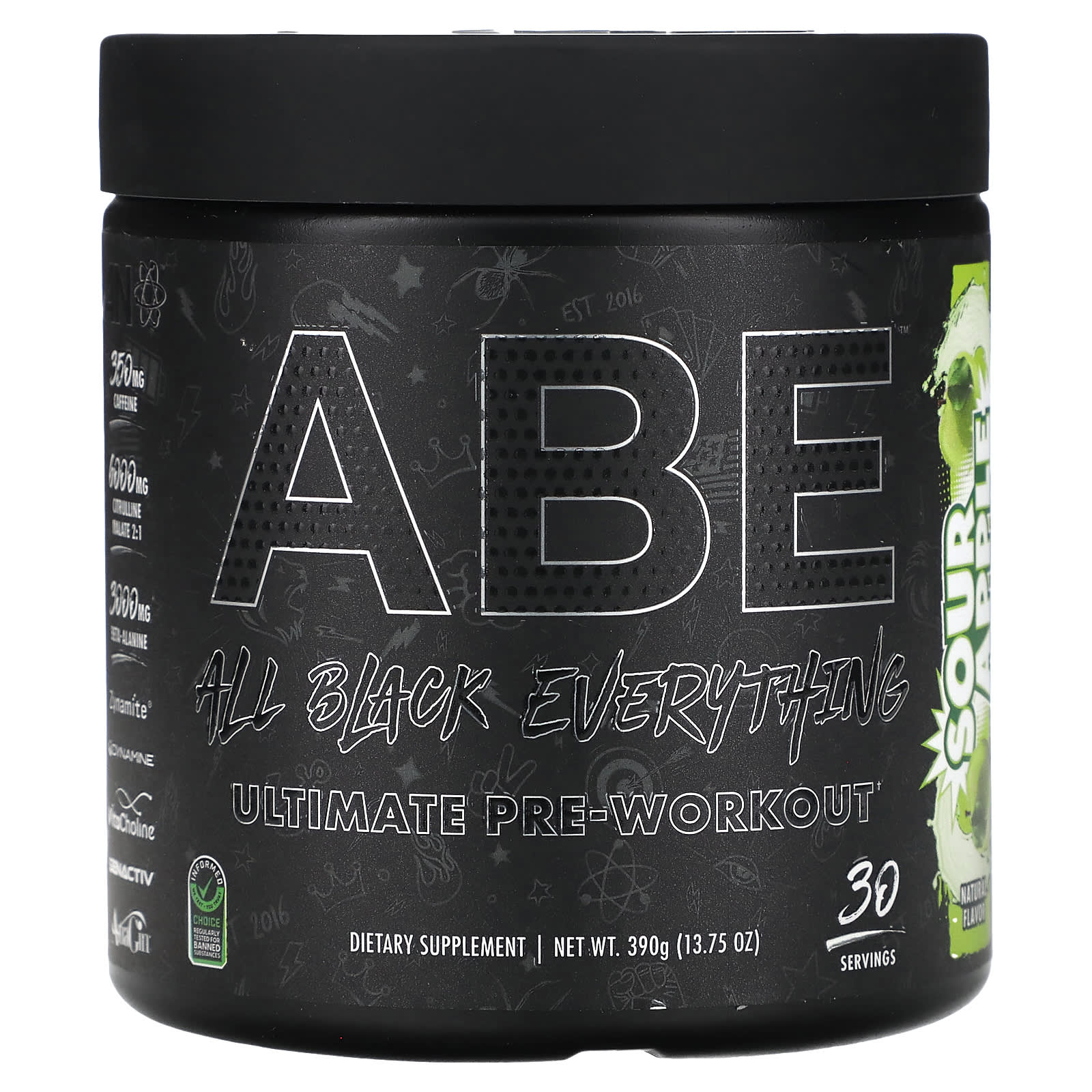 ABE Ultimate Pre-Workout предтренировочный комплекс кислое яблоко 390 г 1375 унции 8590₽