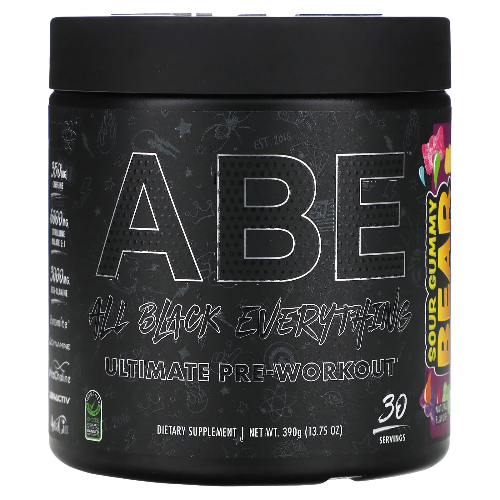 ABE Ultimate Pre-Workout предтренировочный комплекс кислый жевательный мишка 390 г 1375 унции 8590₽