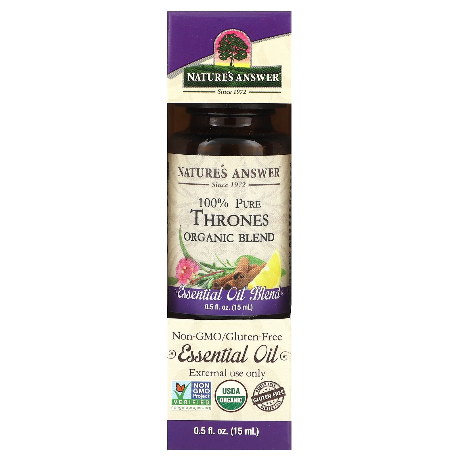 Natures Answer Thrones Organic Blend на 100 чистое эфирное масло органическая смесь 15 мл 05 жидк унции 2090₽