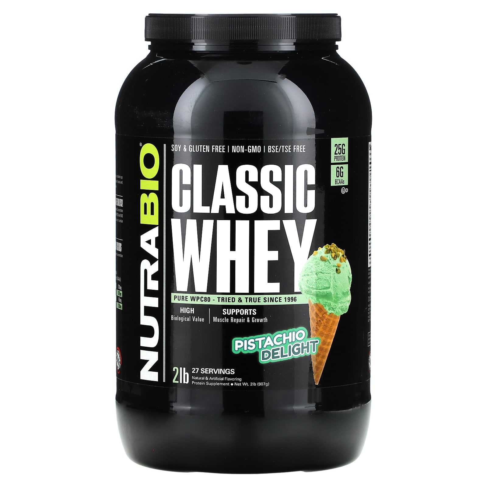 NutraBio Classic Whey Protein фисташковое наслаждение 907 г 2 фунта 7990₽