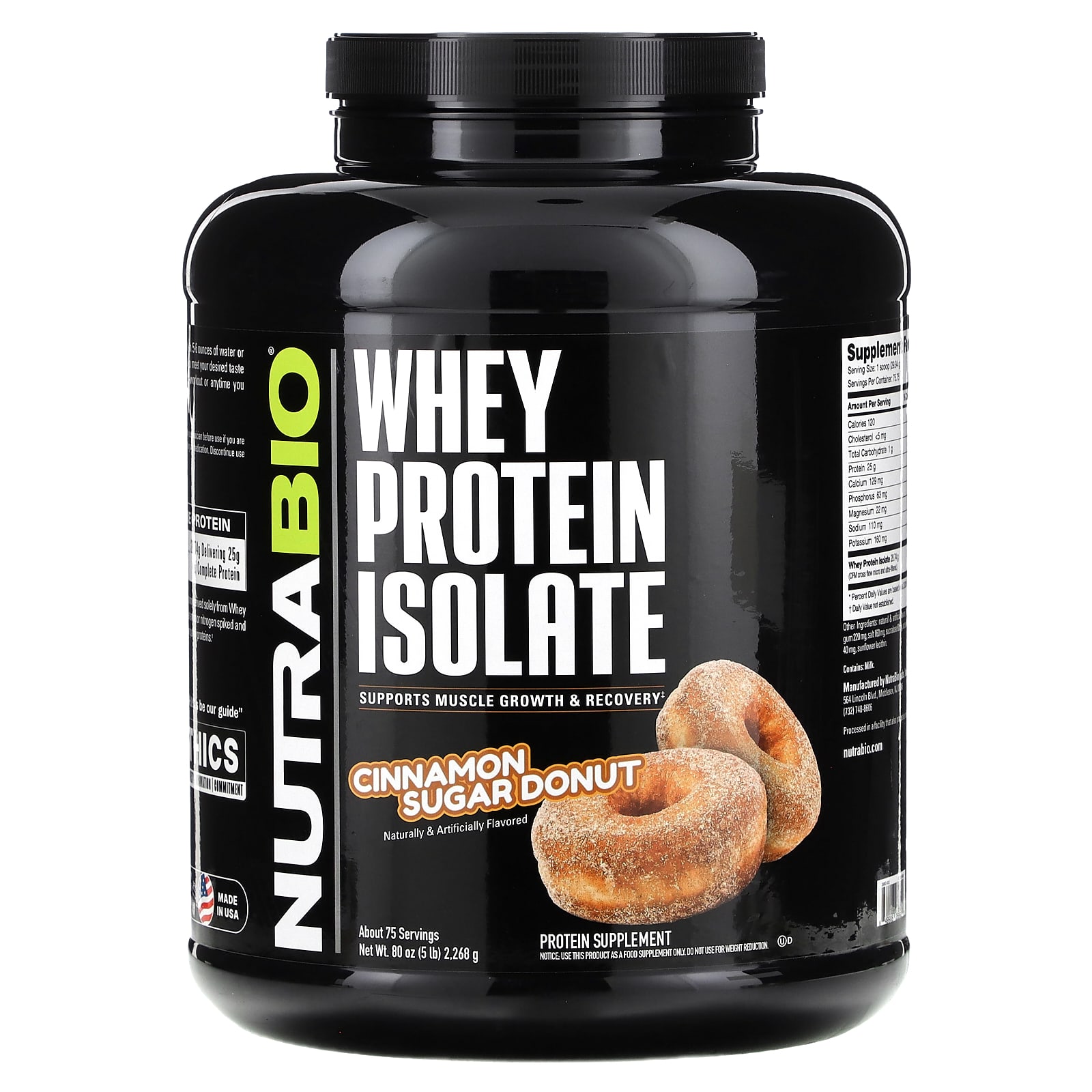 NutraBio изолят сывороточного протеина со вкусом корицы и сахара 2268 г 5 фунтов 19990₽