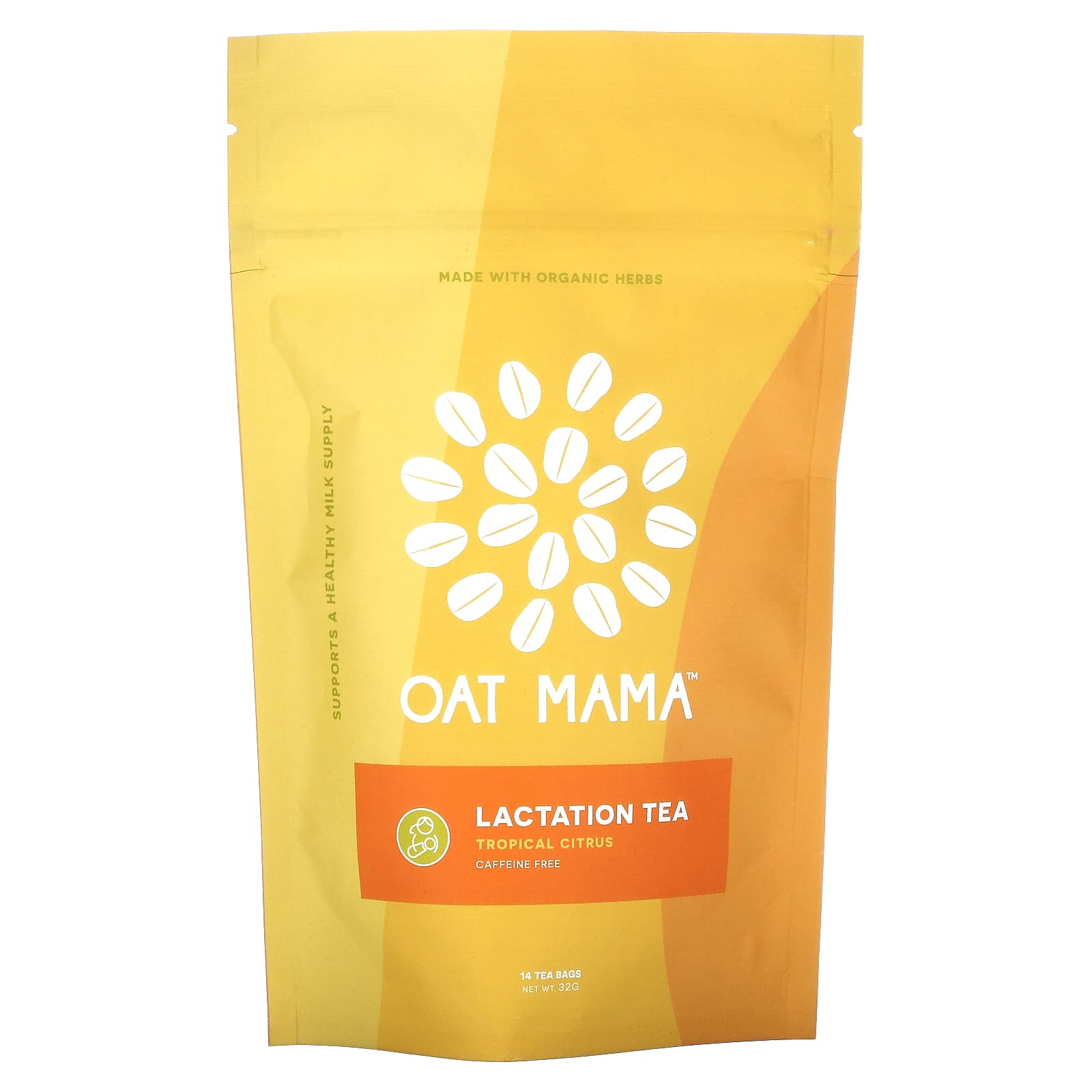 Oat Mama чай для кормления грудью тропические цитрусы без кофеина 14 чайных пакетиков 32 г 4090₽