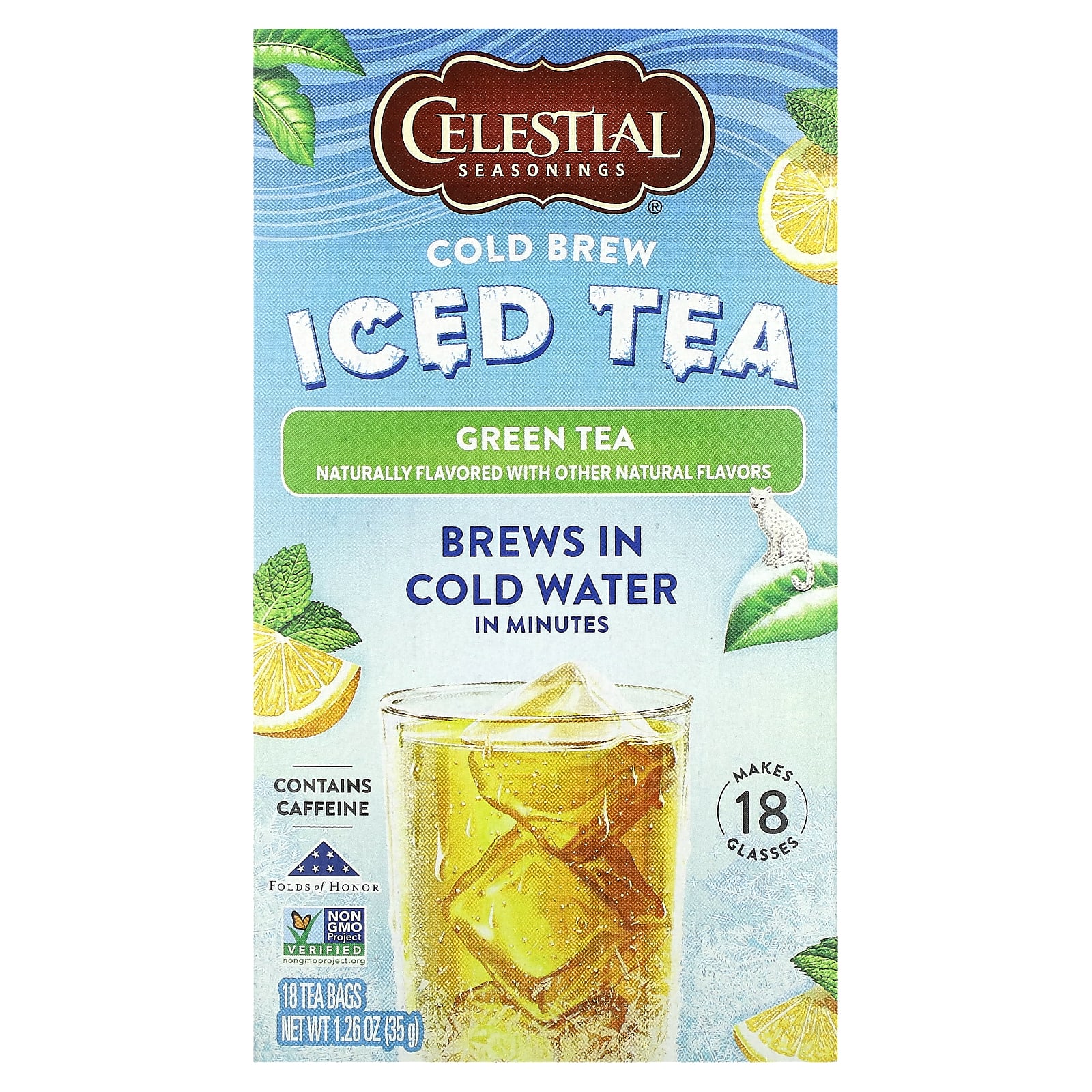 Celestial Seasonings холодный чай со льдом зеленый чай 18 чайных пакетиков 35 г 126 унции 1590₽