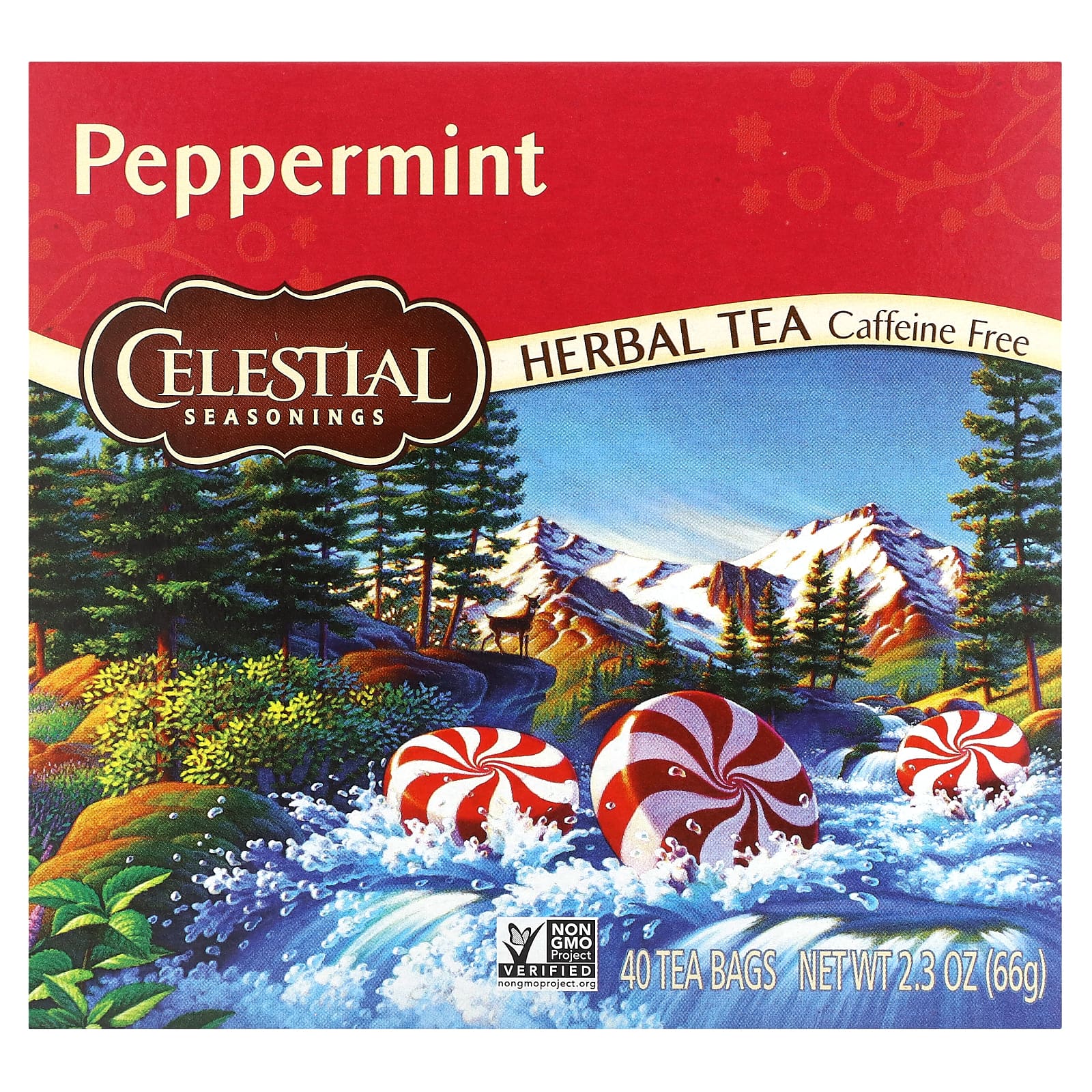 Celestial Seasonings травяной чай перечная мята без кофеина 40 чайных пакетиков 66 г 23 унции 1790₽
