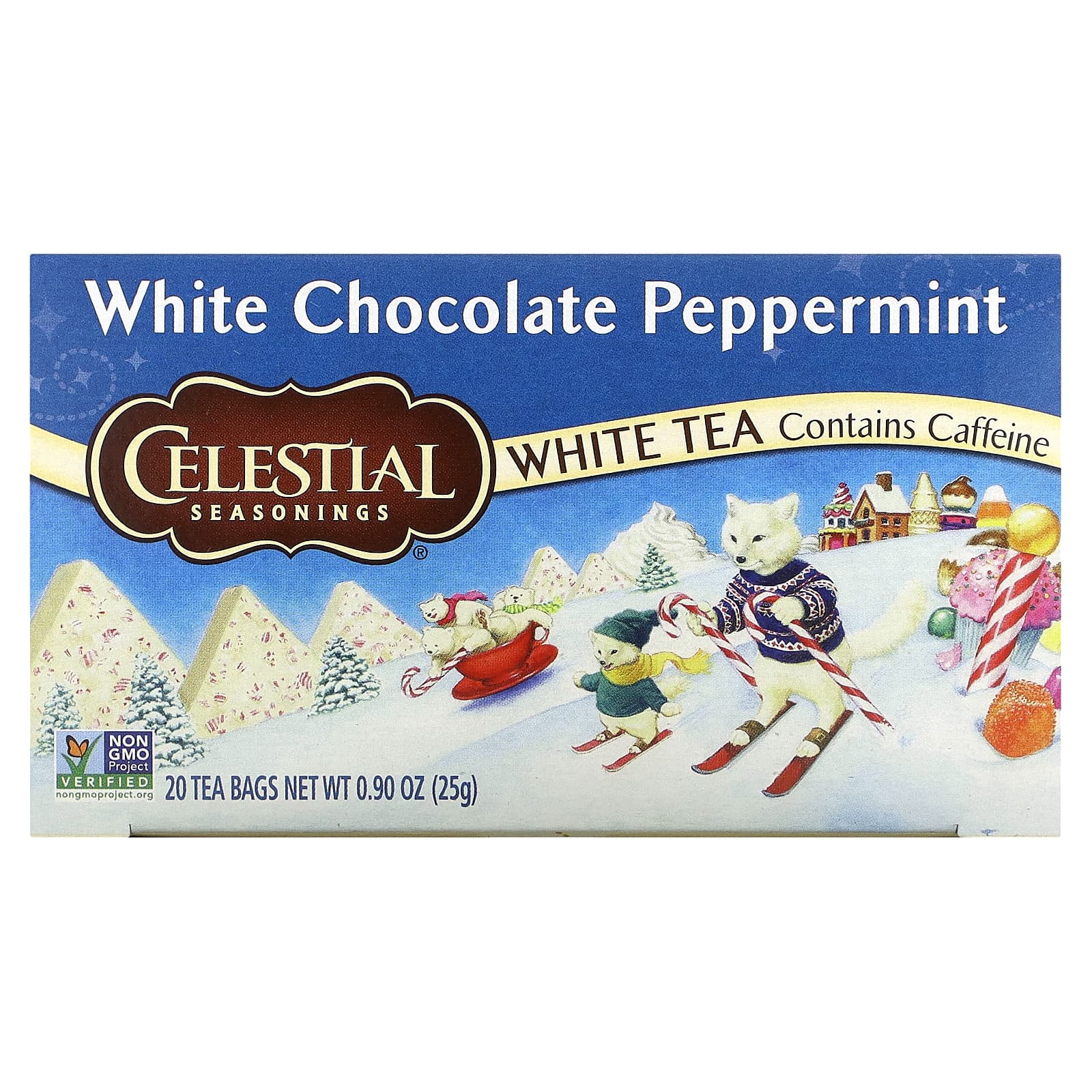 Celestial Seasonings белый чай белый шоколад и перечная мята 20 чайных пакетиков 25 г 09 унции 1590₽