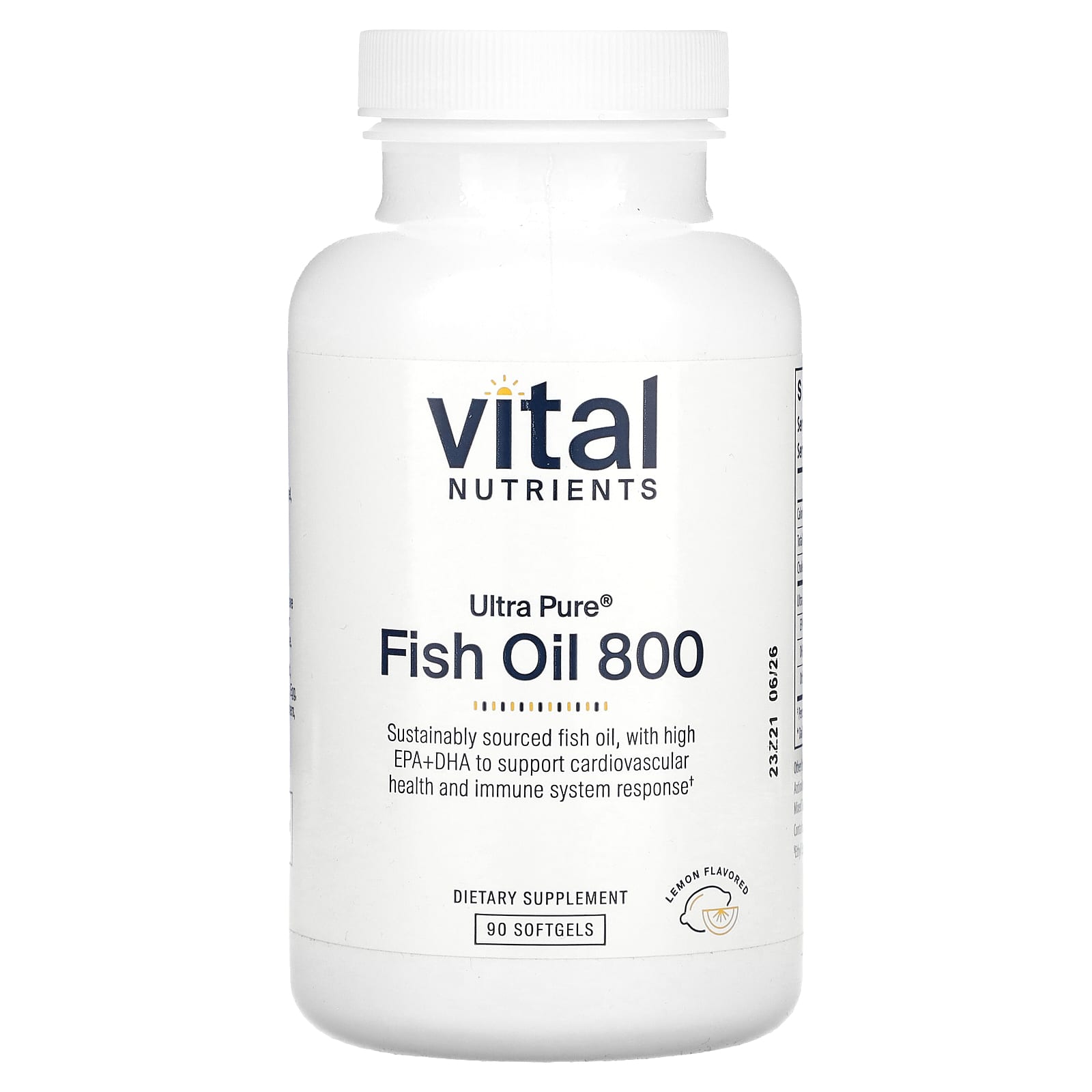 Vital Nutrients ультрачистый рыбий жир 800 со вкусом лимона 90 мягких таблеток 7590₽