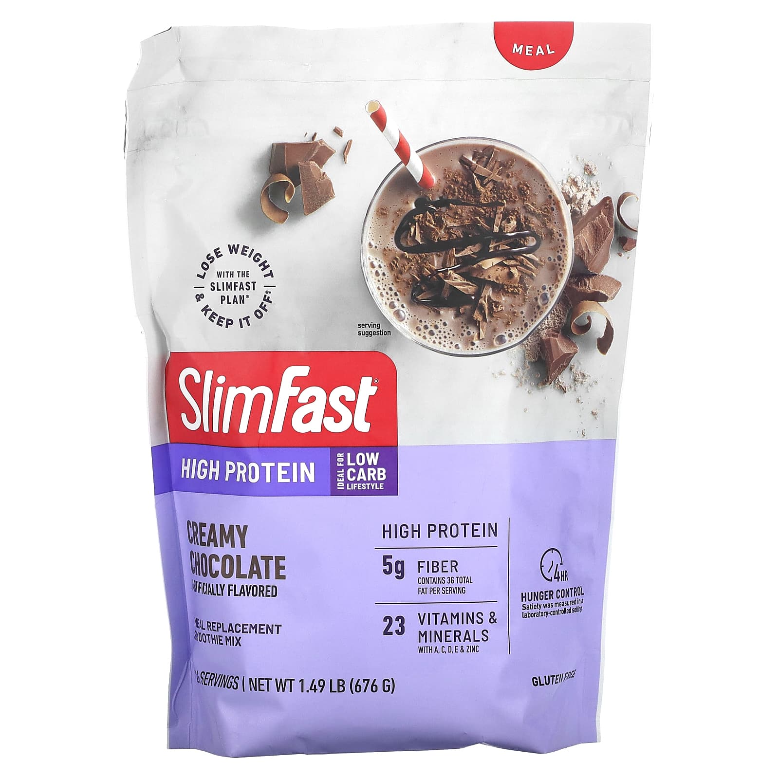 SlimFast протеиновая смесь для смузи заменяющая прием пищи со вкусом шоколада 676 г 149 фунта 5090₽