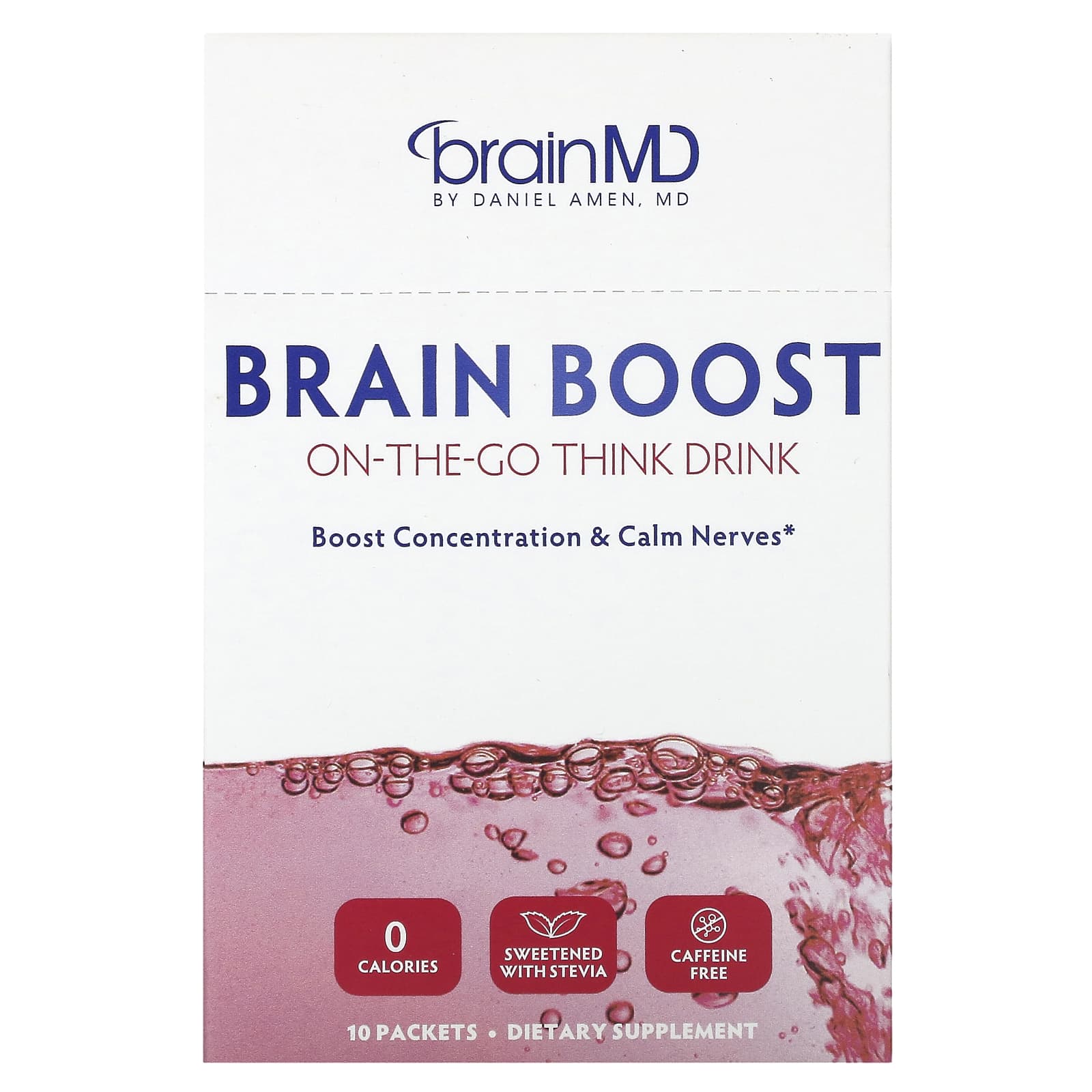 BrainMD Brain Boost напиток для мозга который можно взять с собой без кофеина 10 пакетиков 2790₽