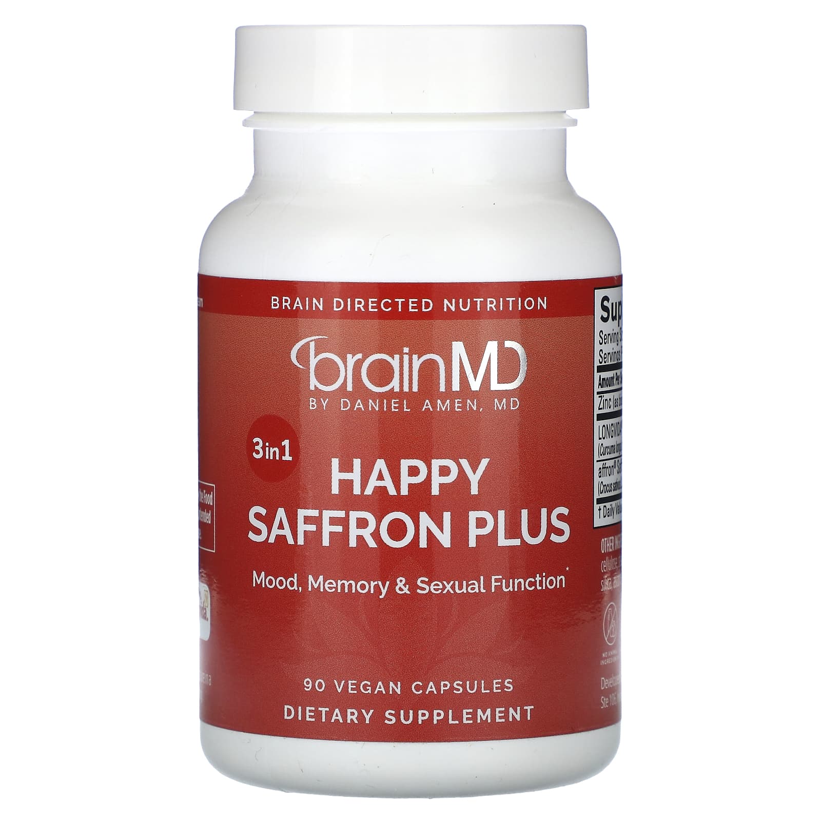 BrainMD Happy Saffron Plus 90 веганских капсул 9490₽