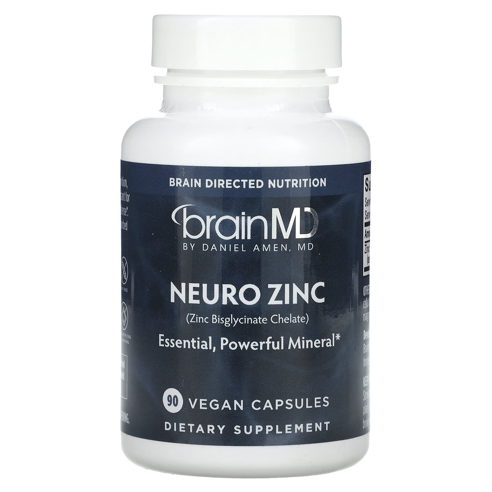BrainMD Neuro Zinc хелат бисглицината цинка 90 веганских капсул 2690₽