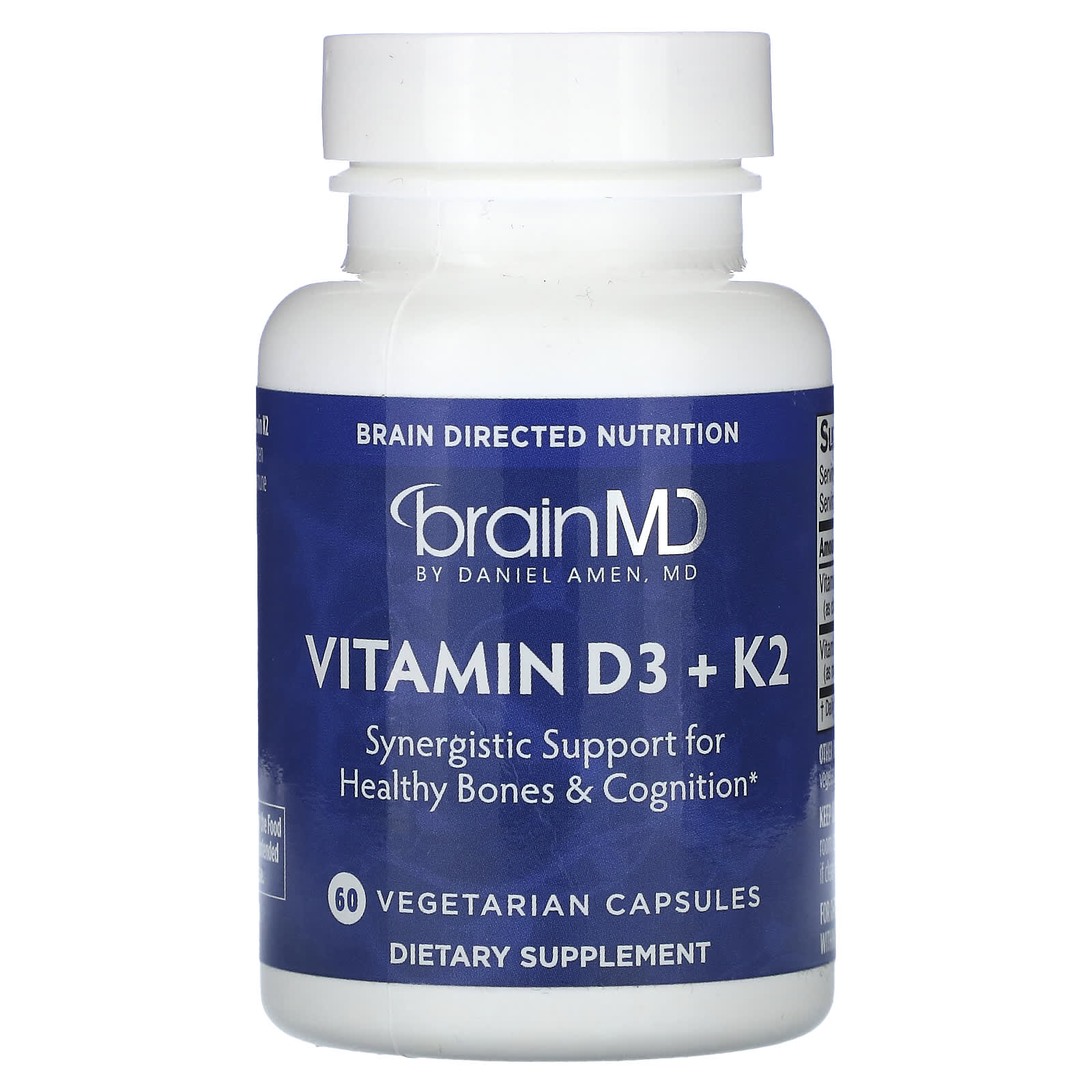 BrainMD витамины D3 и К2 60 вегетарианских капсул 5690₽