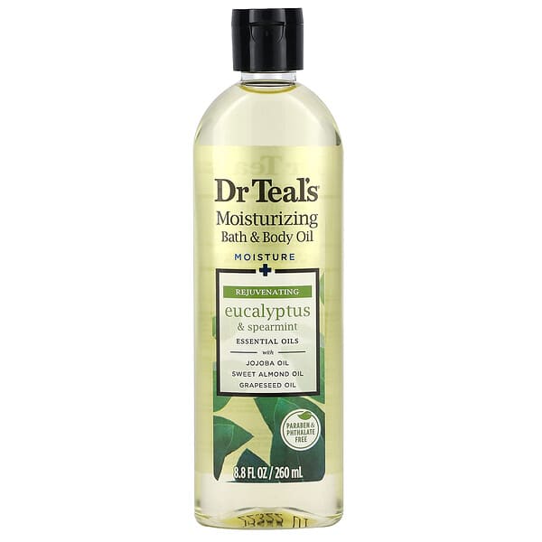 Dr. Teal's, увлажняющее масло для ванны и тела, эвкалипт и мята, 260 мл (8,8 жидк. унции)