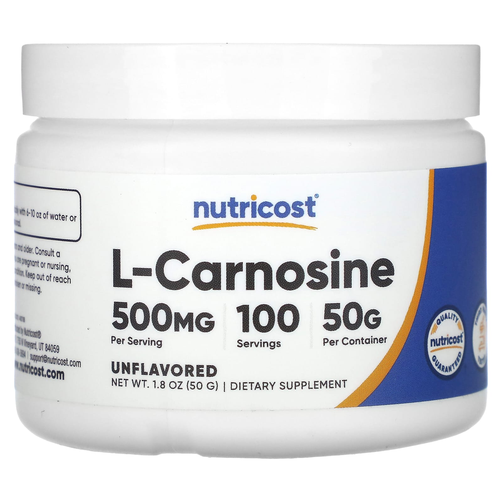 Nutricost L-карнозин без добавок 50 г 18 унции 5690₽