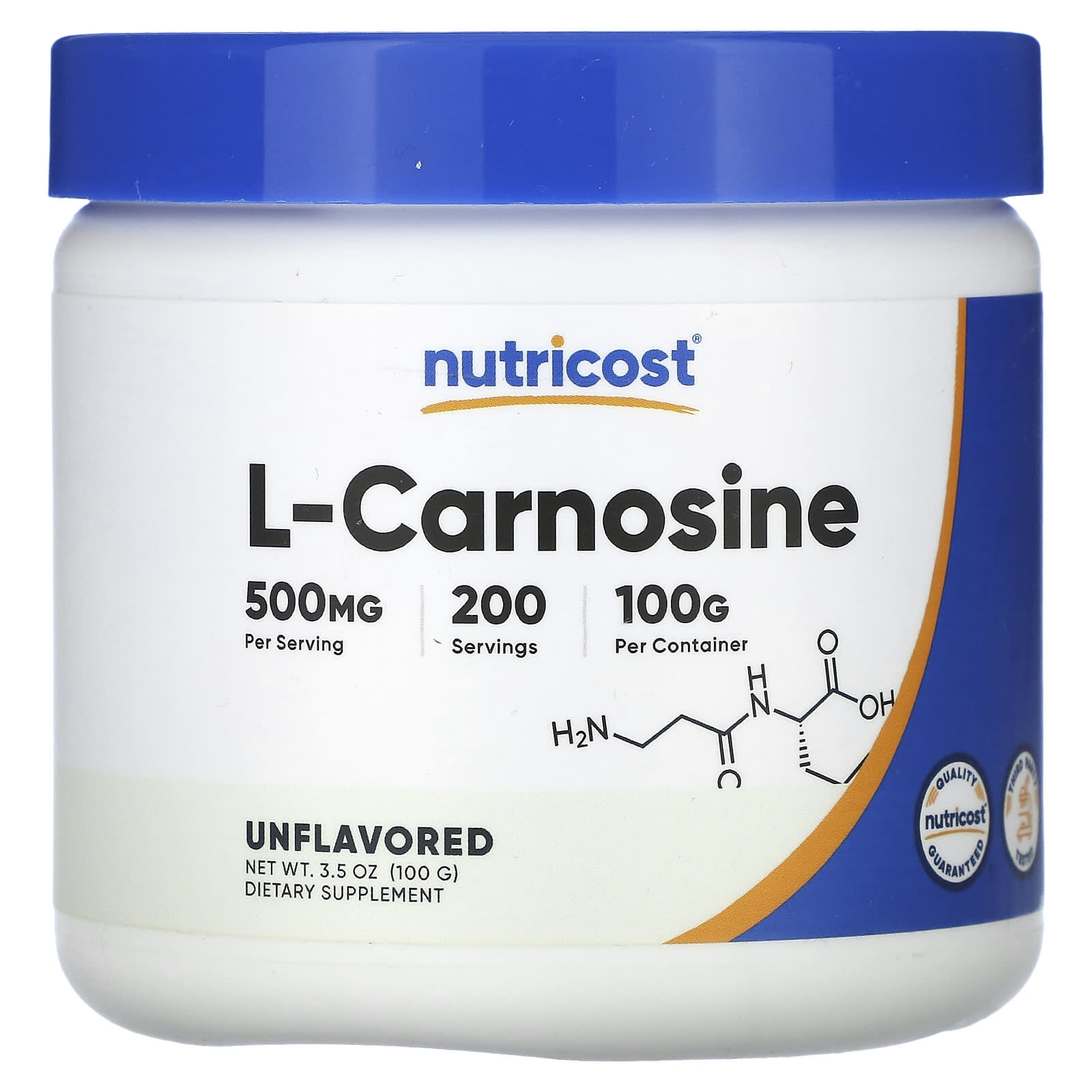 Nutricost L-карнозин без добавок 100 г 35 унции 9590₽