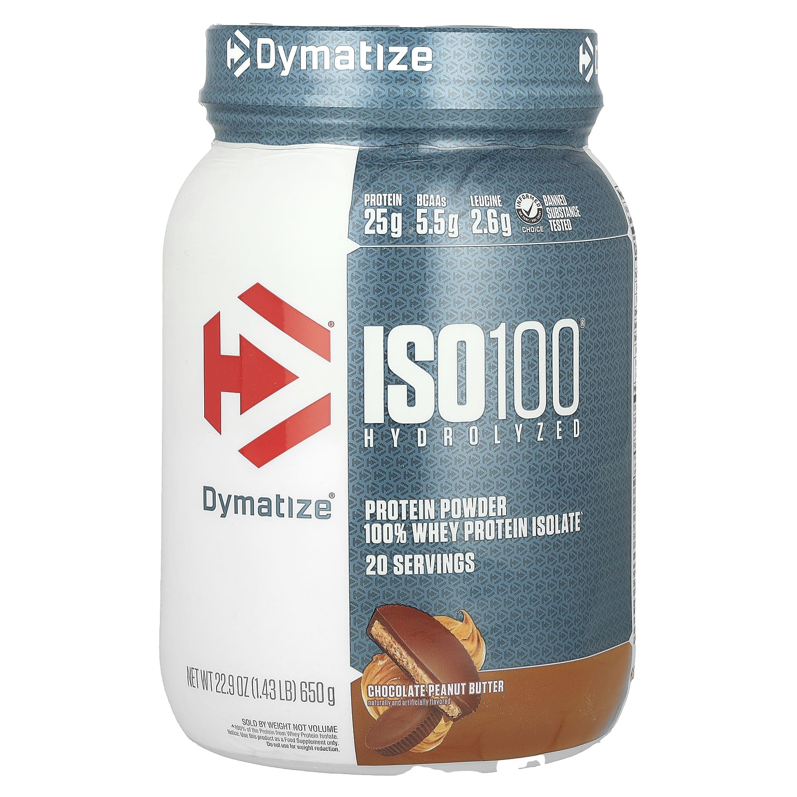 Dymatize ISO100 гидролизованный 100 изолят сывороточного протеина со вкусом шоколада и арахисового масла 650 г 143 фунта 6790₽