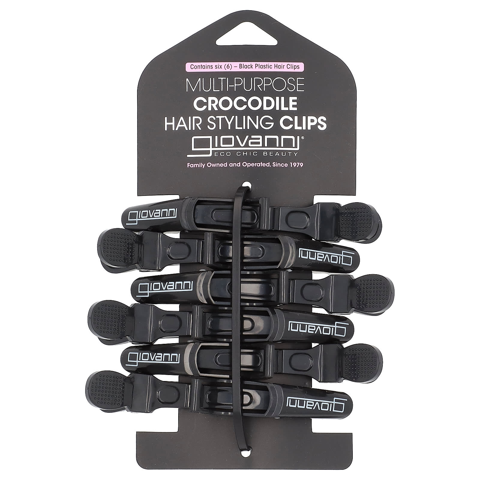 Giovanni универсальные заколки для укладки волос с крокодиловой текстурой черный 6 шт 1590₽
