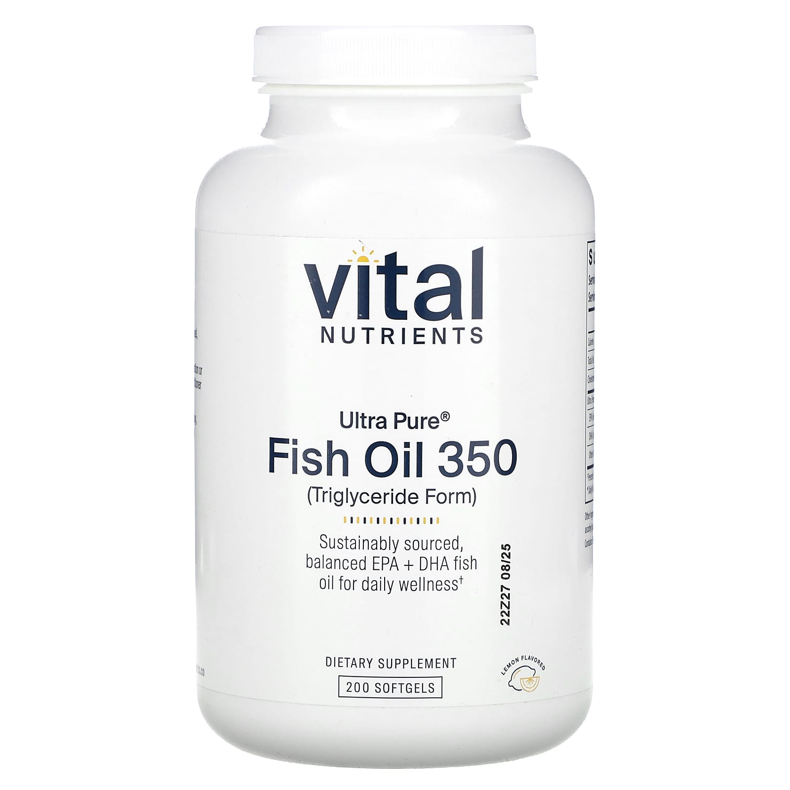 Vital Nutrients Ultra Pure рыбий жир 350 лимон 200 мягких таблеток 8490₽