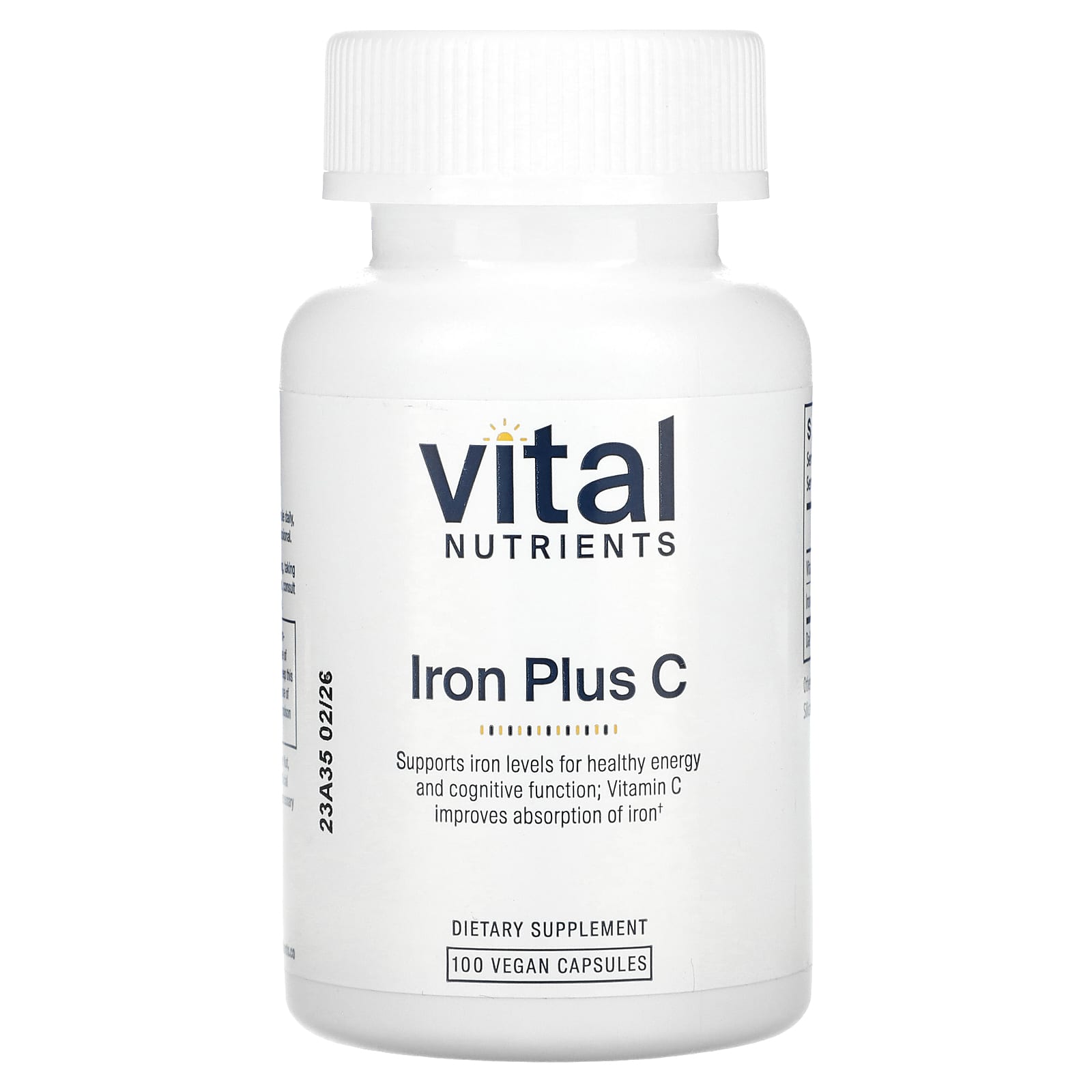 Vital Nutrients Iron Plus C 100 веганских капсул 4190₽