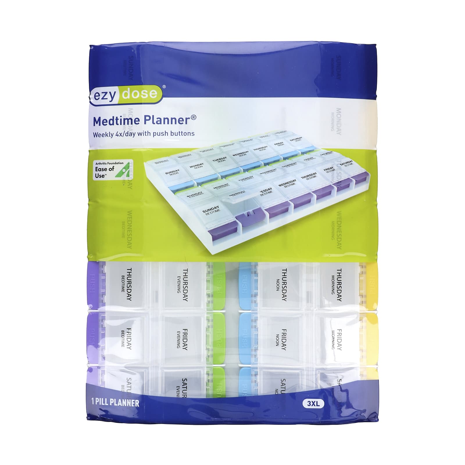 Ezy Dose ежедневник 4 раза в день с кнопкой Medtime- ежедневник 3XL 1 шт 3190₽