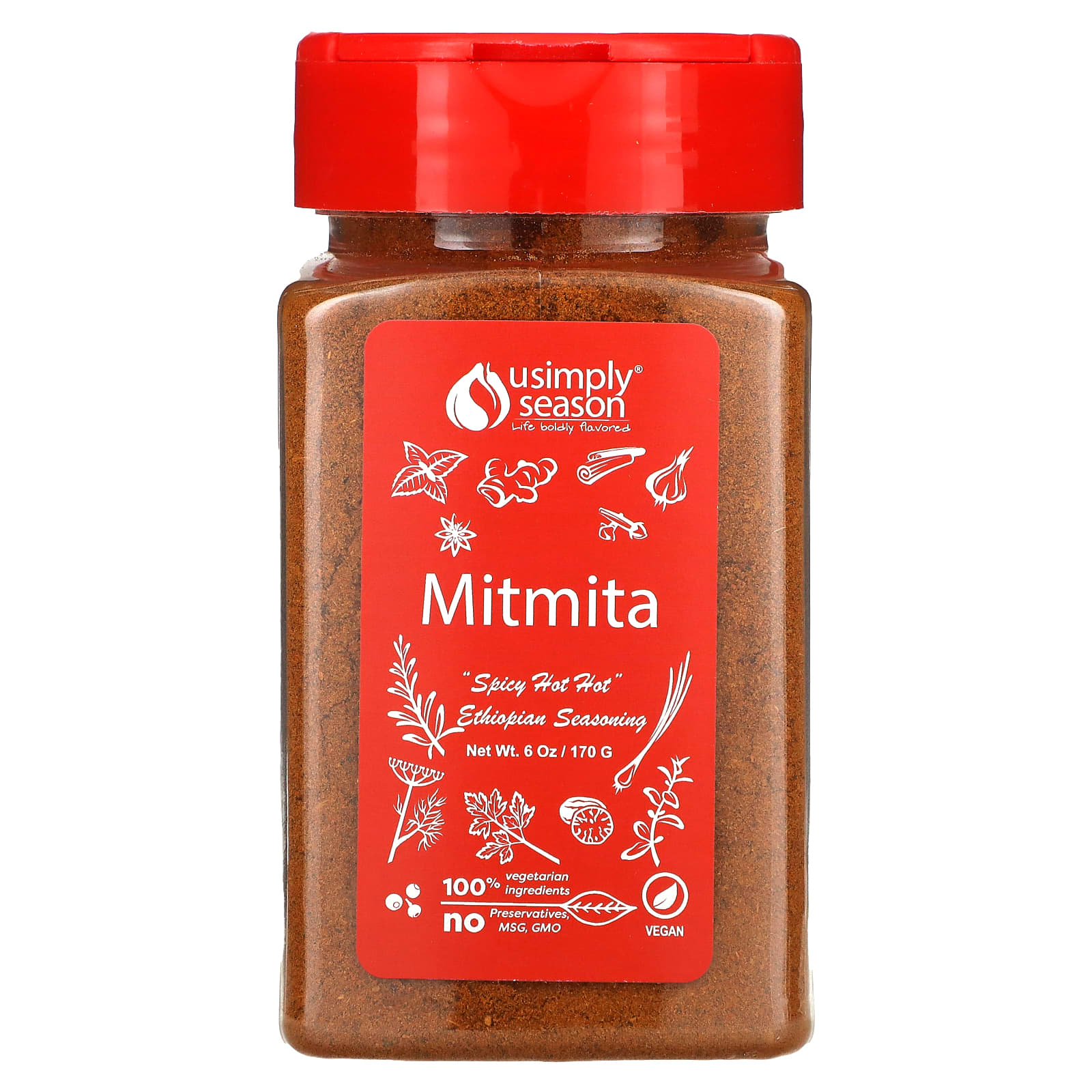 USimplySeason эфиопская приправа Mitmita 170 г 6 унций 2190₽
