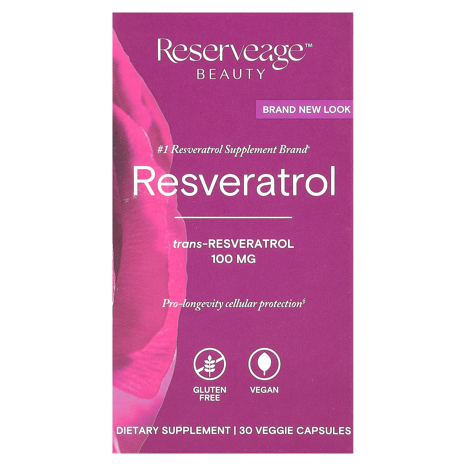 Reserveage Beauty ресвератрол 100 мг 30 растительных капсул 2190₽