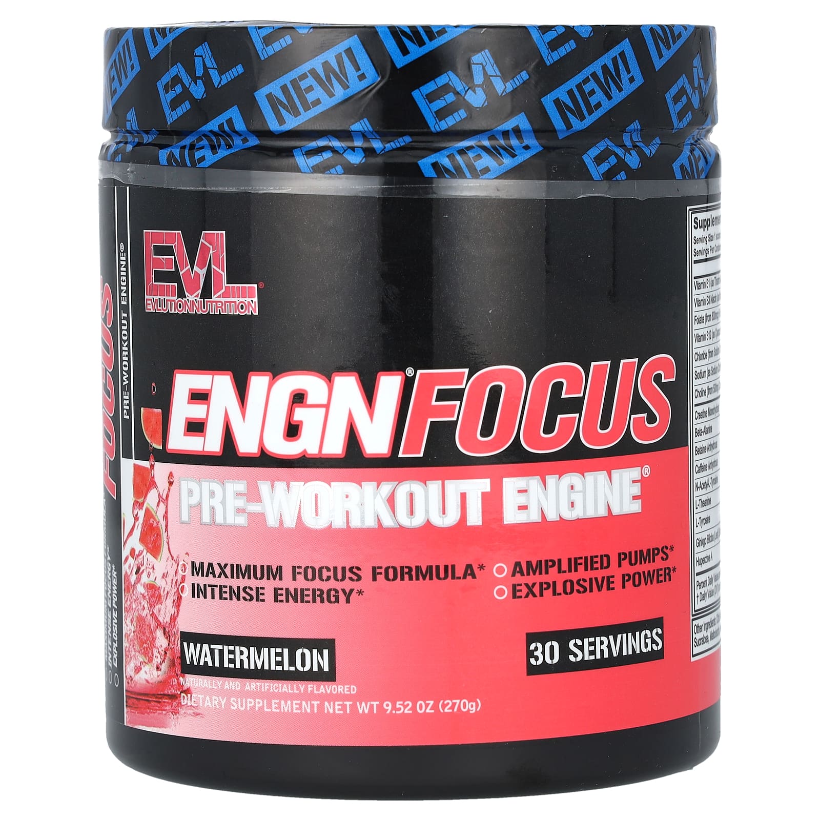 EVLution Nutrition ENGN Focus предтренировочный комплекс со вкусом арбуза 270 г 952 унции 2690₽