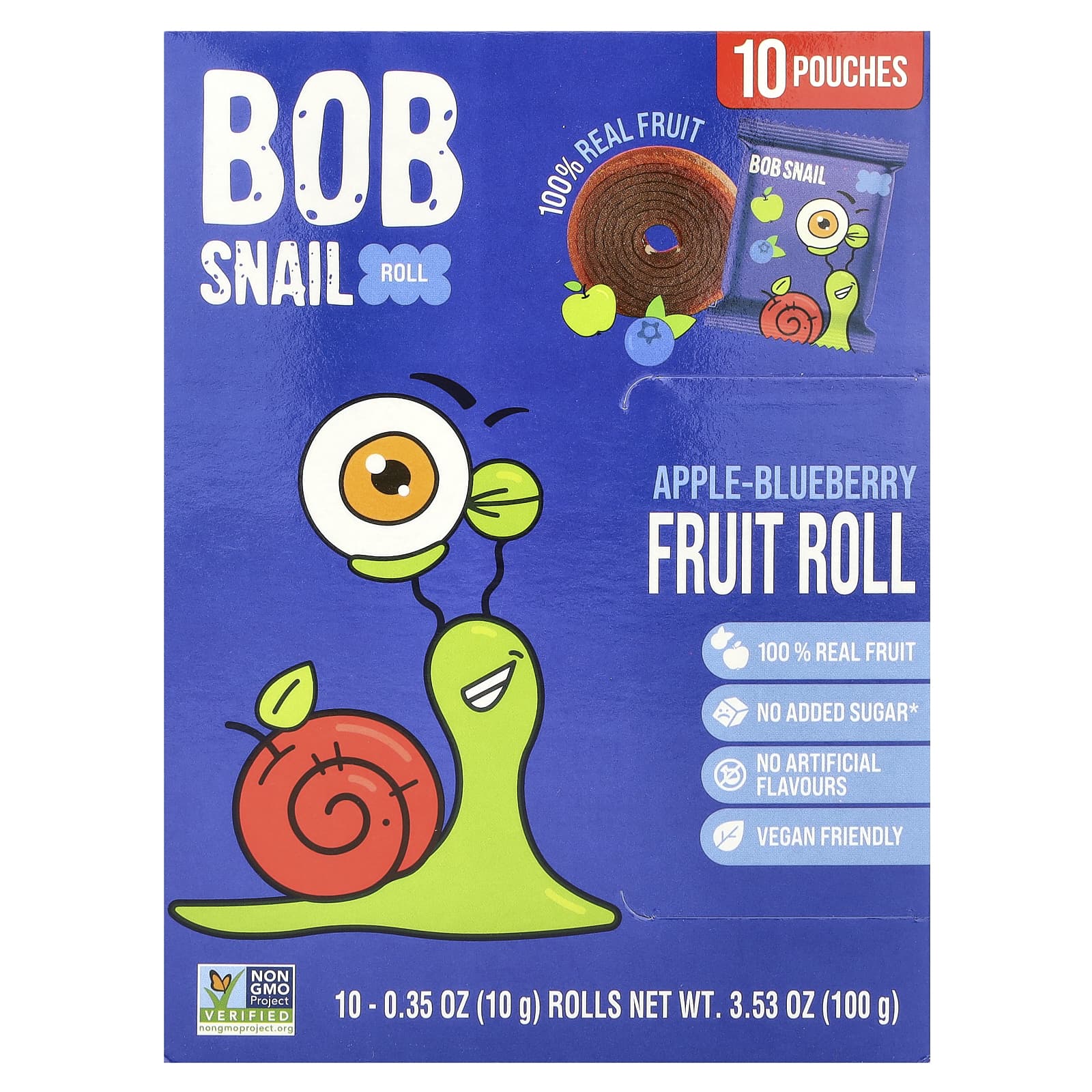 Bob Snail фруктовые рулетики яблоко и голубика 10 рулетов по 10 г 035 унции 1490₽