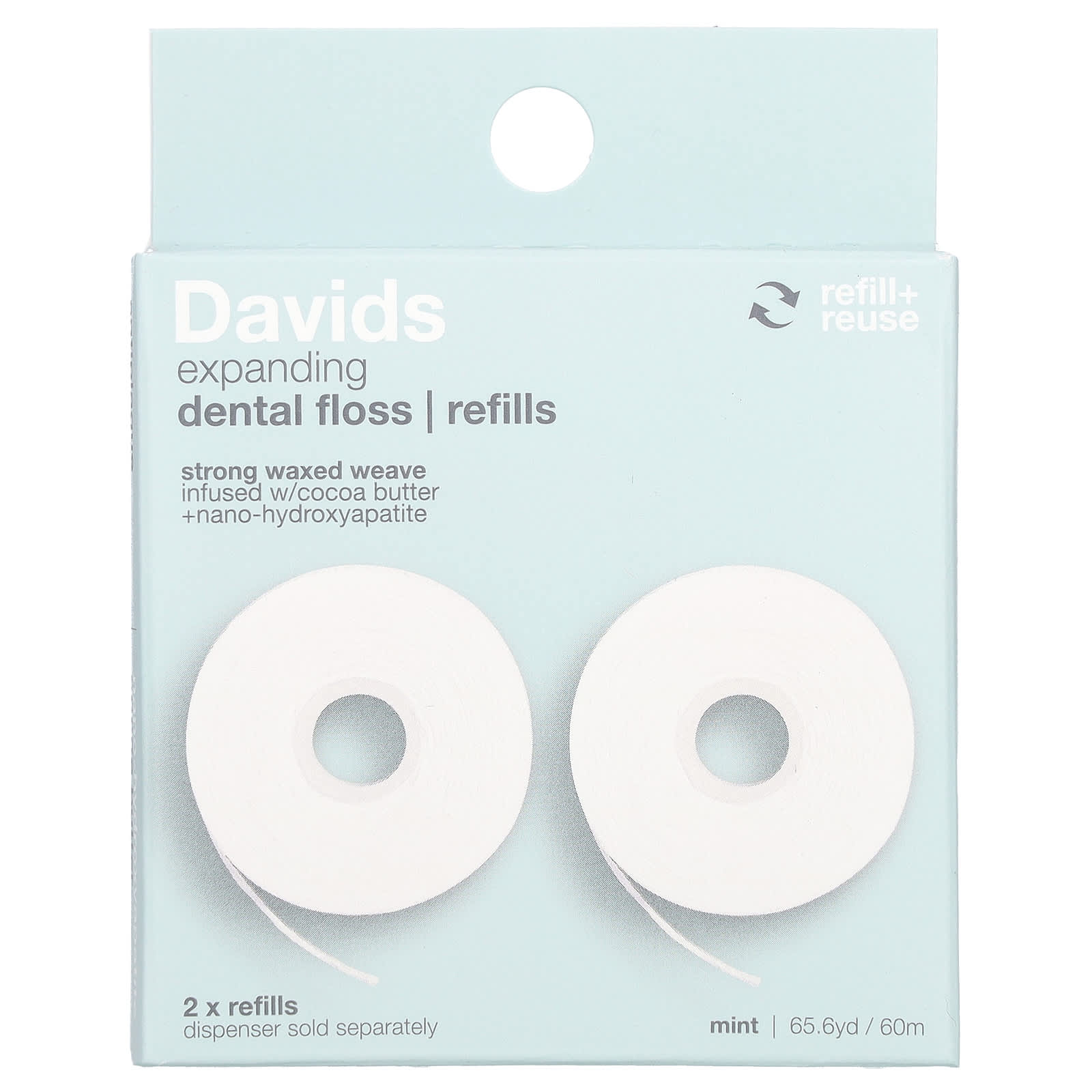 Davids расширяющая зубная нить запасные части мята 2 шт 2190₽