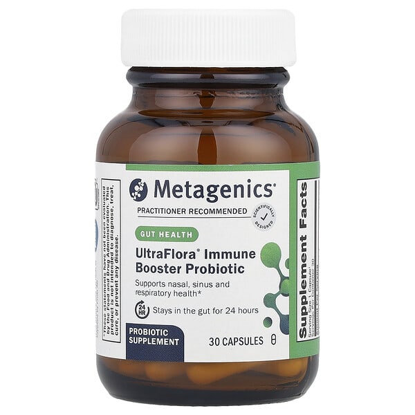Metagenics, UltraFlora, средство для укрепления иммунитета, 30 капсул