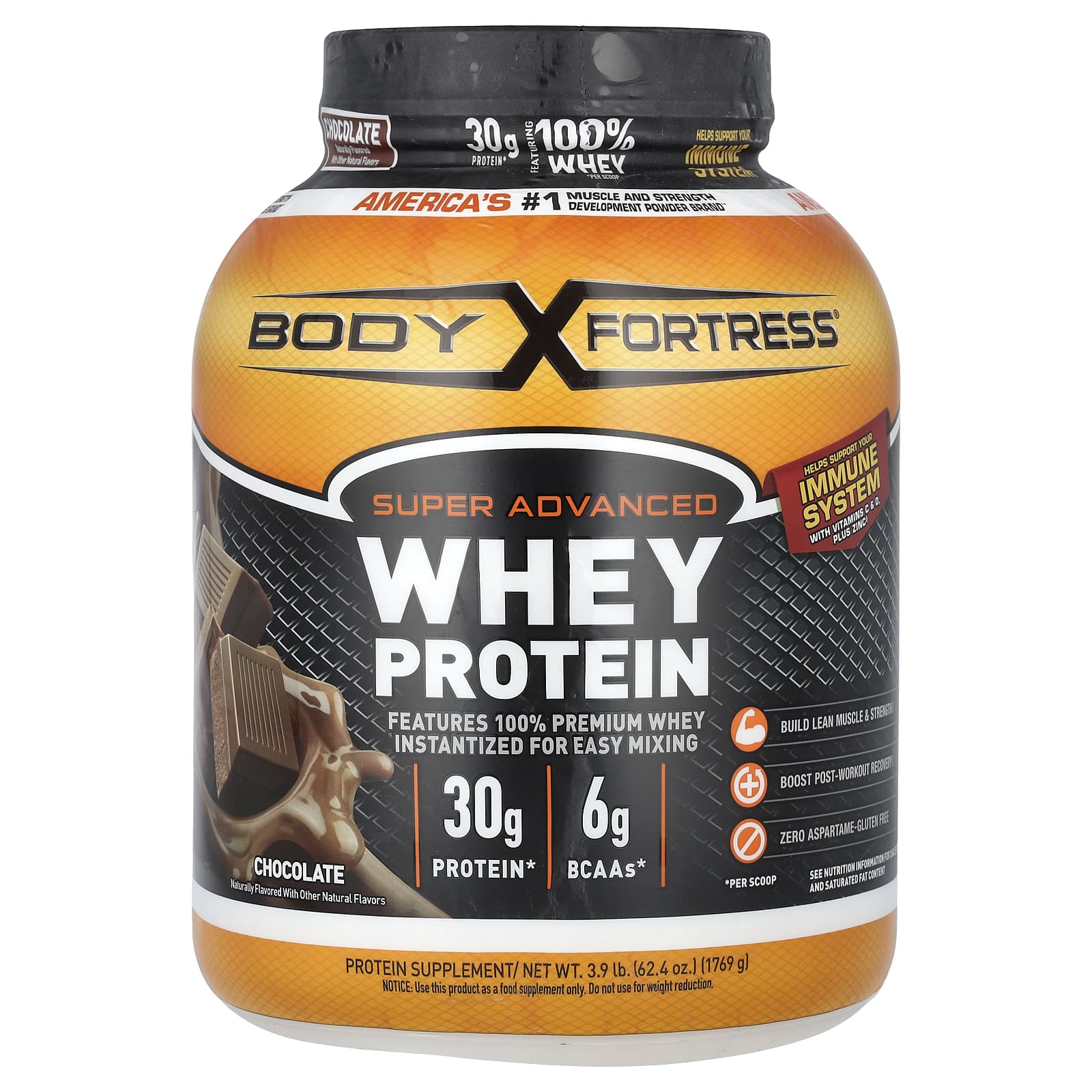 Body Fortress Super Advanced Whey Protein улучшенный сывороточный протеин со вкусом шоколада 1769 г 39 фунта 11790₽