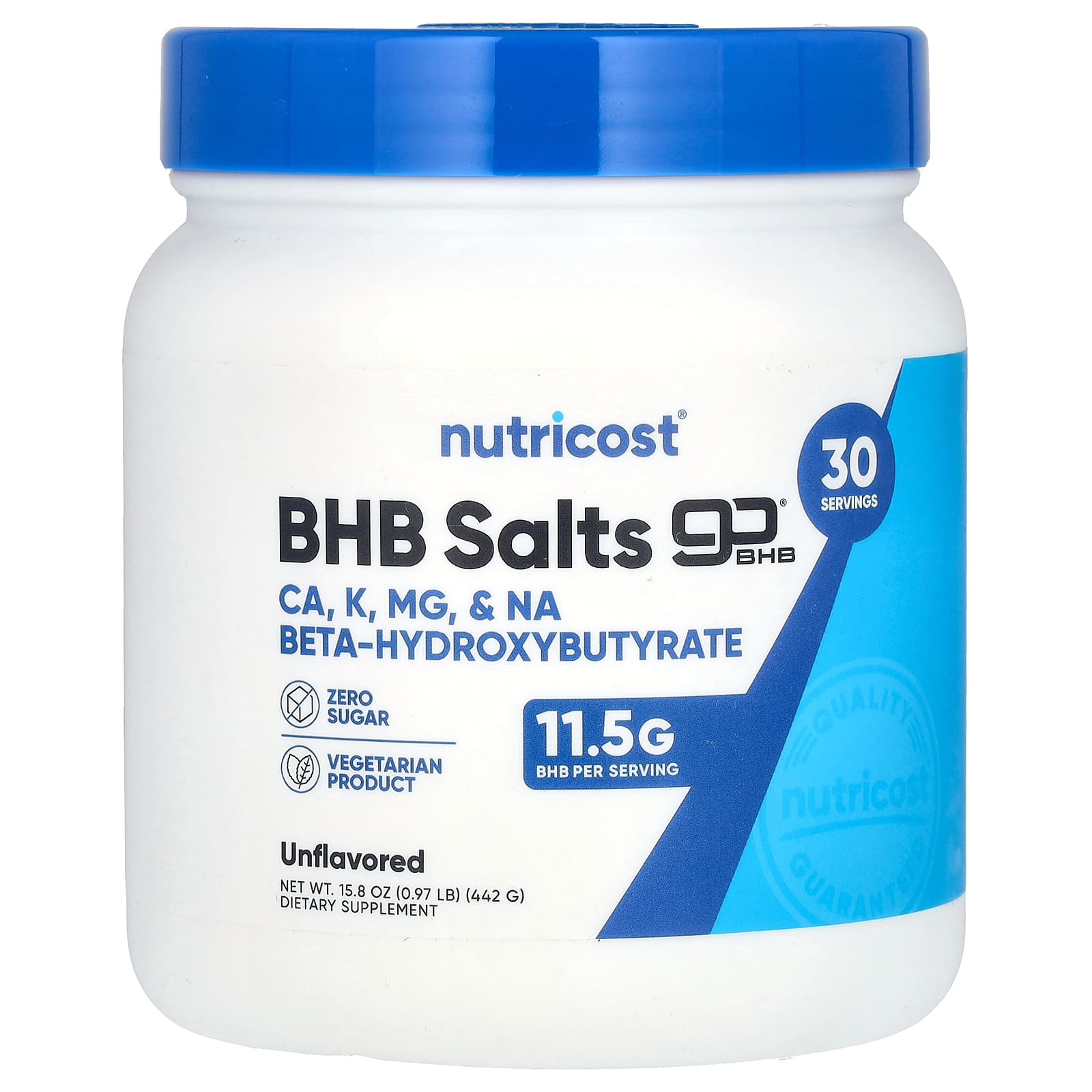 Nutricost BHB соль goBHB без добавок 442 г 097 фунта 9590₽