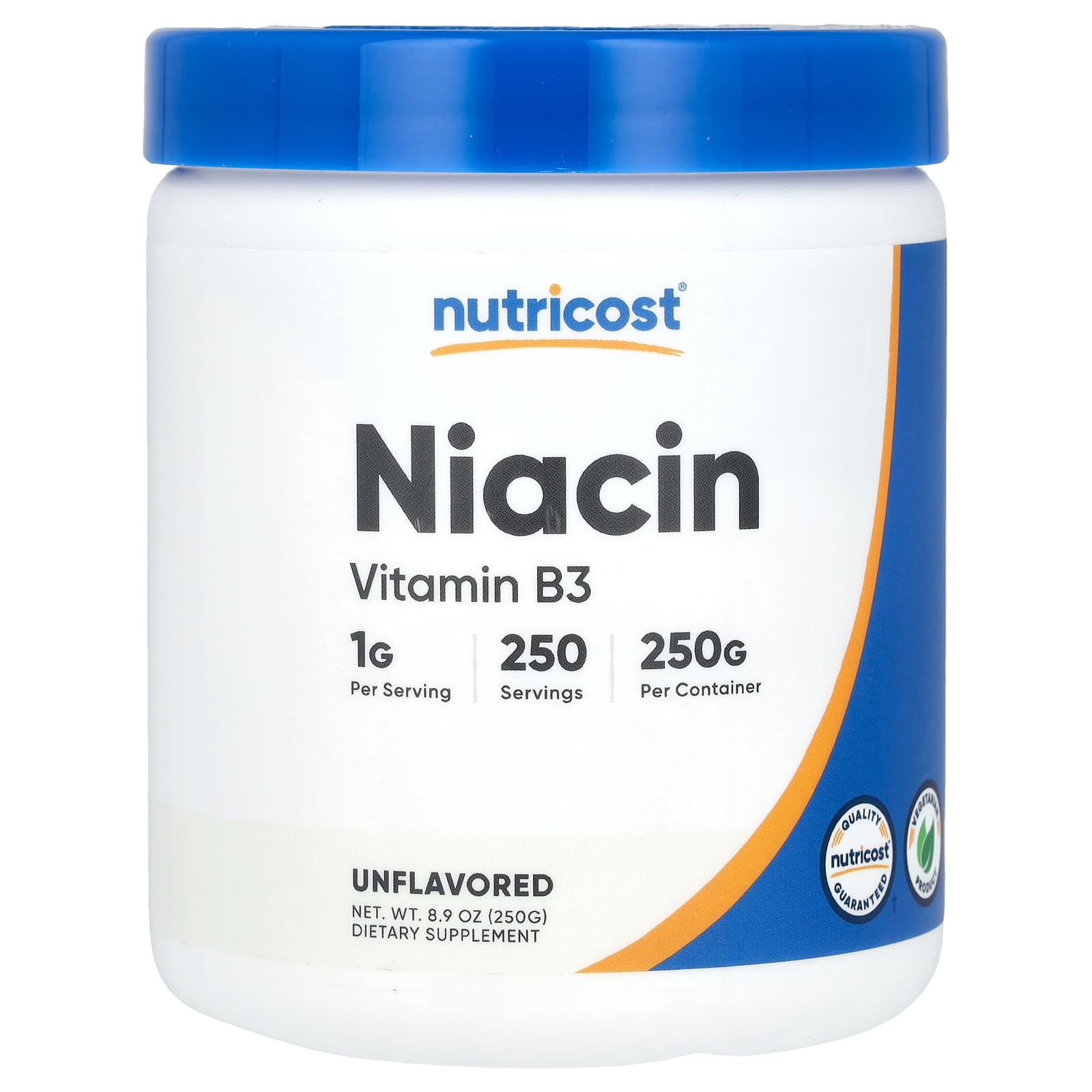Nutricost ниацин без добавок 250 г 89 унции 2690₽