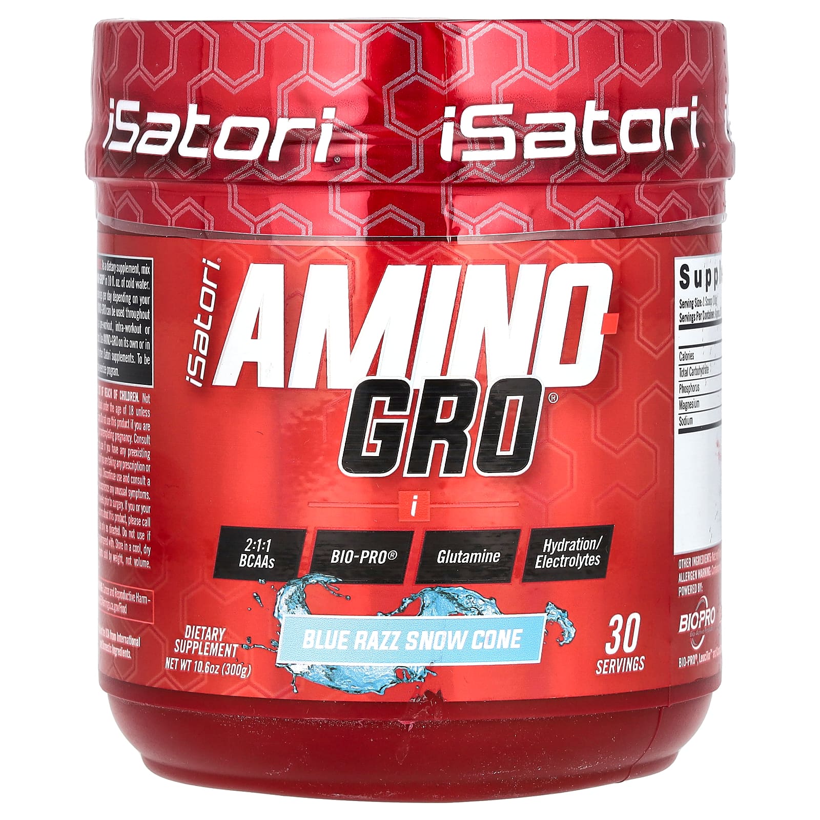Isatori Amino-Gro снежный шишка из голубой малины 300 г 106 унции 4790₽