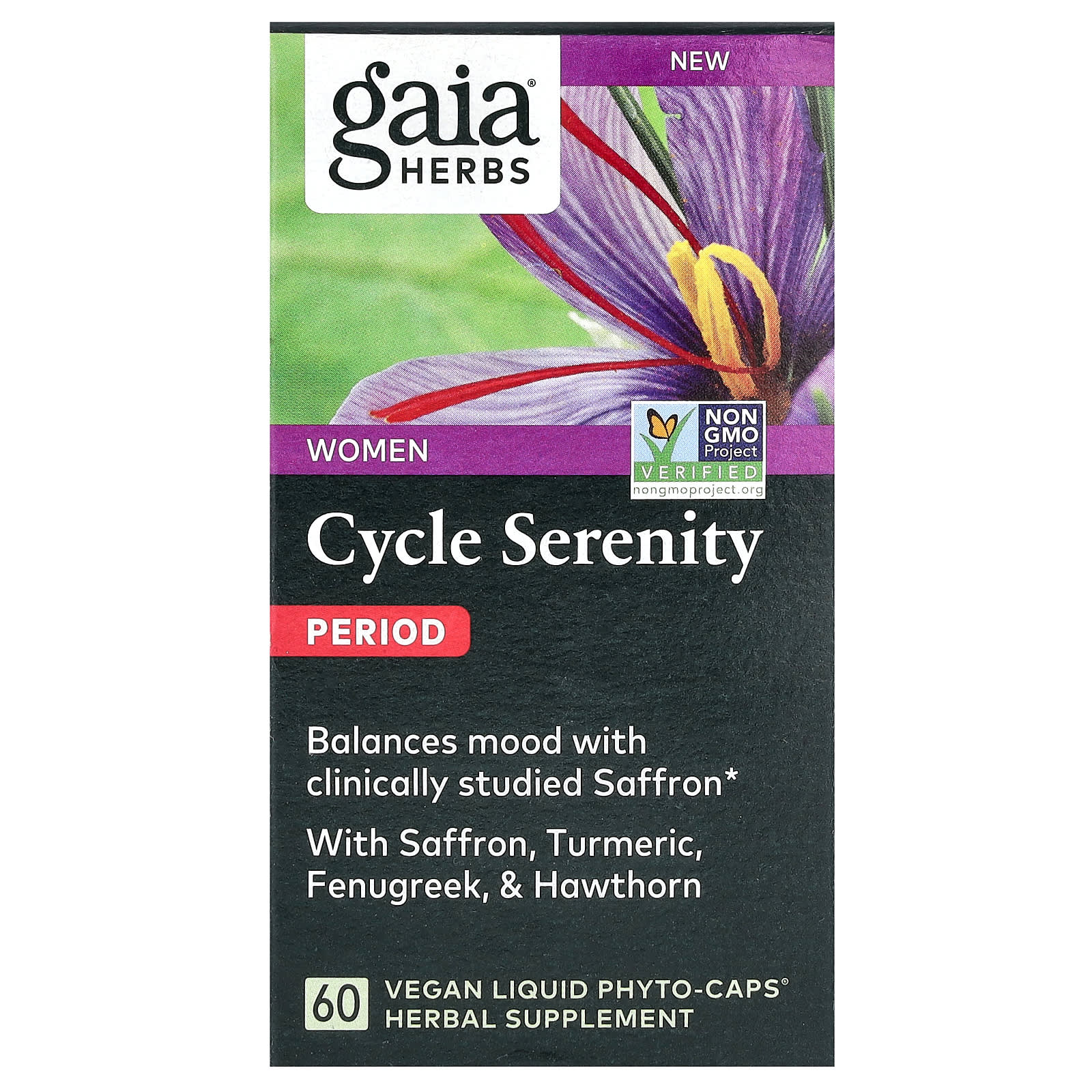 Gaia Herbs для женщин Cycle Serenity средство для менструации 60 веганских капсул Phyto-Caps 5290₽