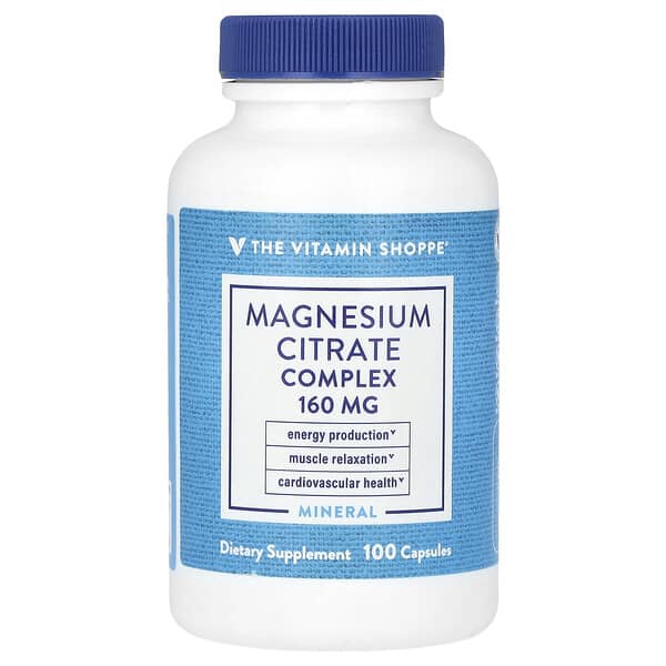 The Vitamin Shoppe, комплекс цитрата магния, 160 мг, 100 капсул
