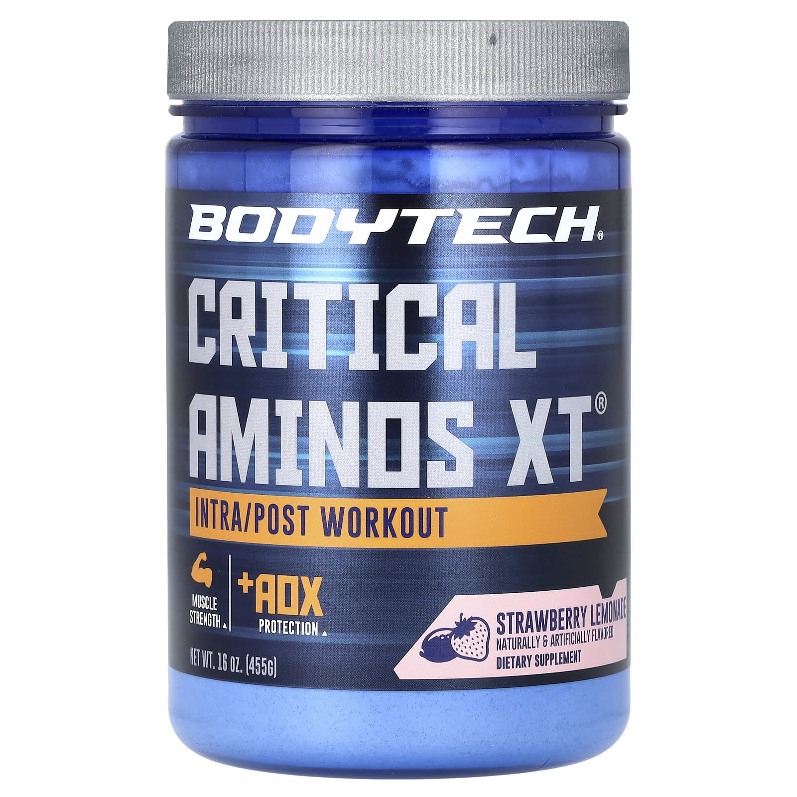 BodyTech Critical Aminos XT аминокислоты для приема после тренировки со вкусом клубничного лимонада 455 г 16 унций 5690₽