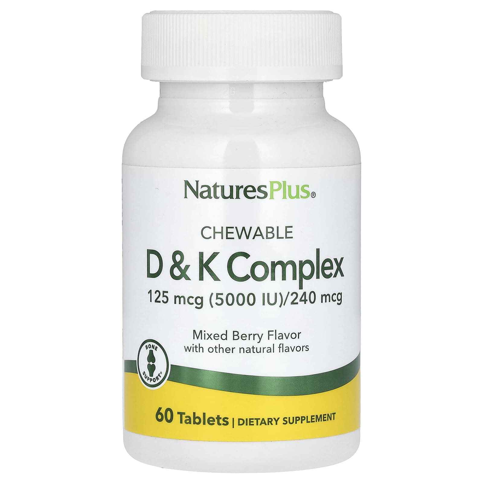 NaturesPlus жевательный комплекс D и K ягодное ассорти 60 таблеток 2290₽