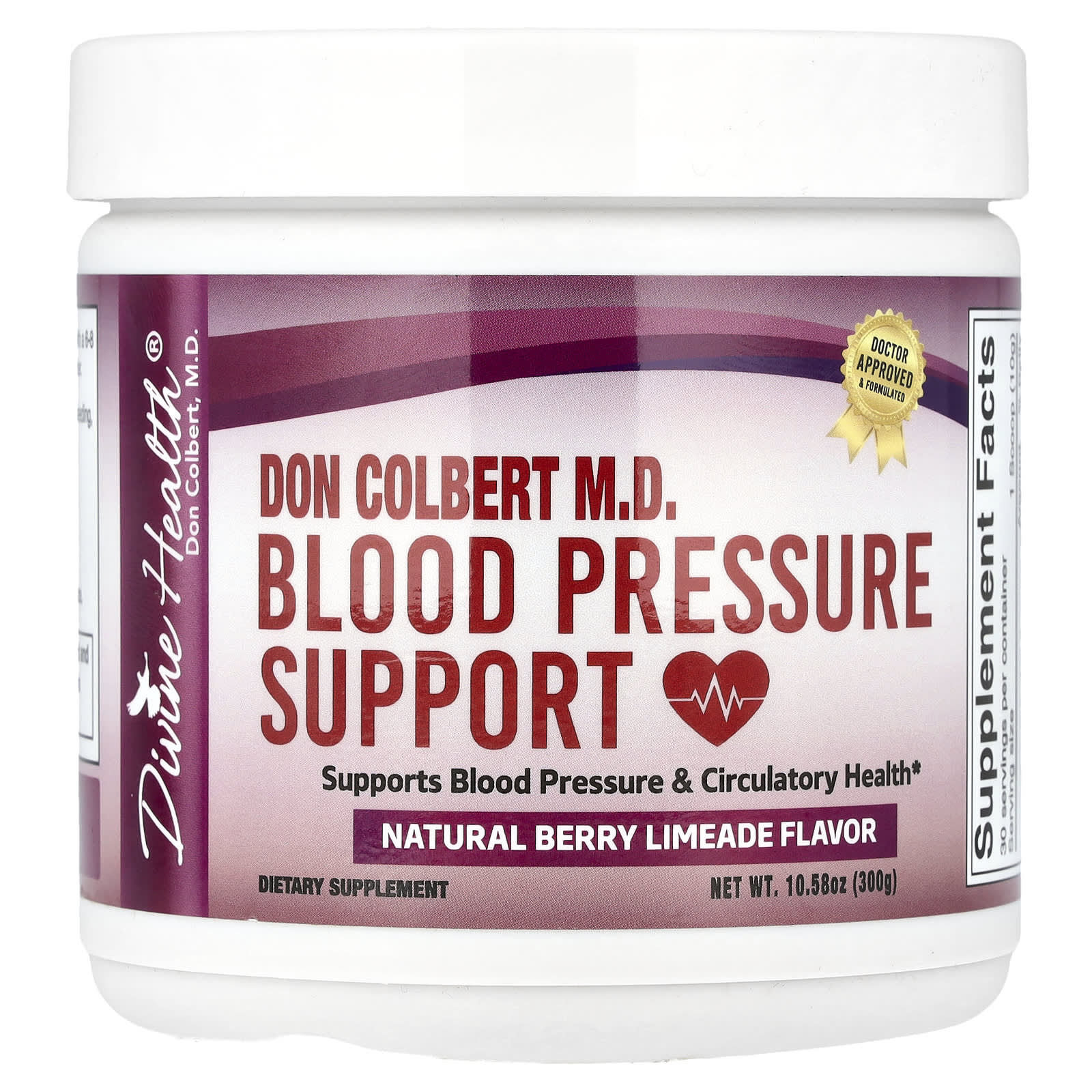 Divine Health Don Colber MD средство для поддержки артериального давления со вкусом натурального ягодного лаймада 300 г 1058 унции 4490₽