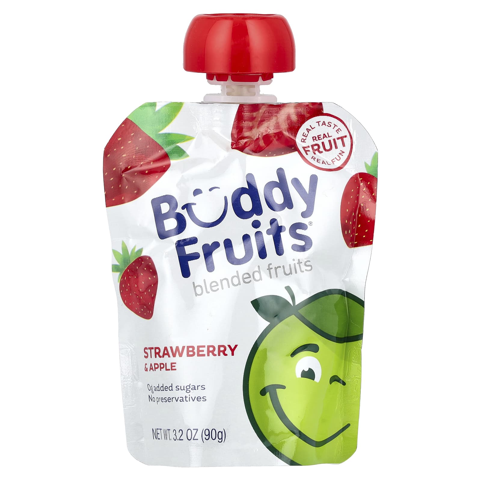 Buddy Fruits, фруктовая смесь, клубника и яблоко, 90 г (3,2 унции)