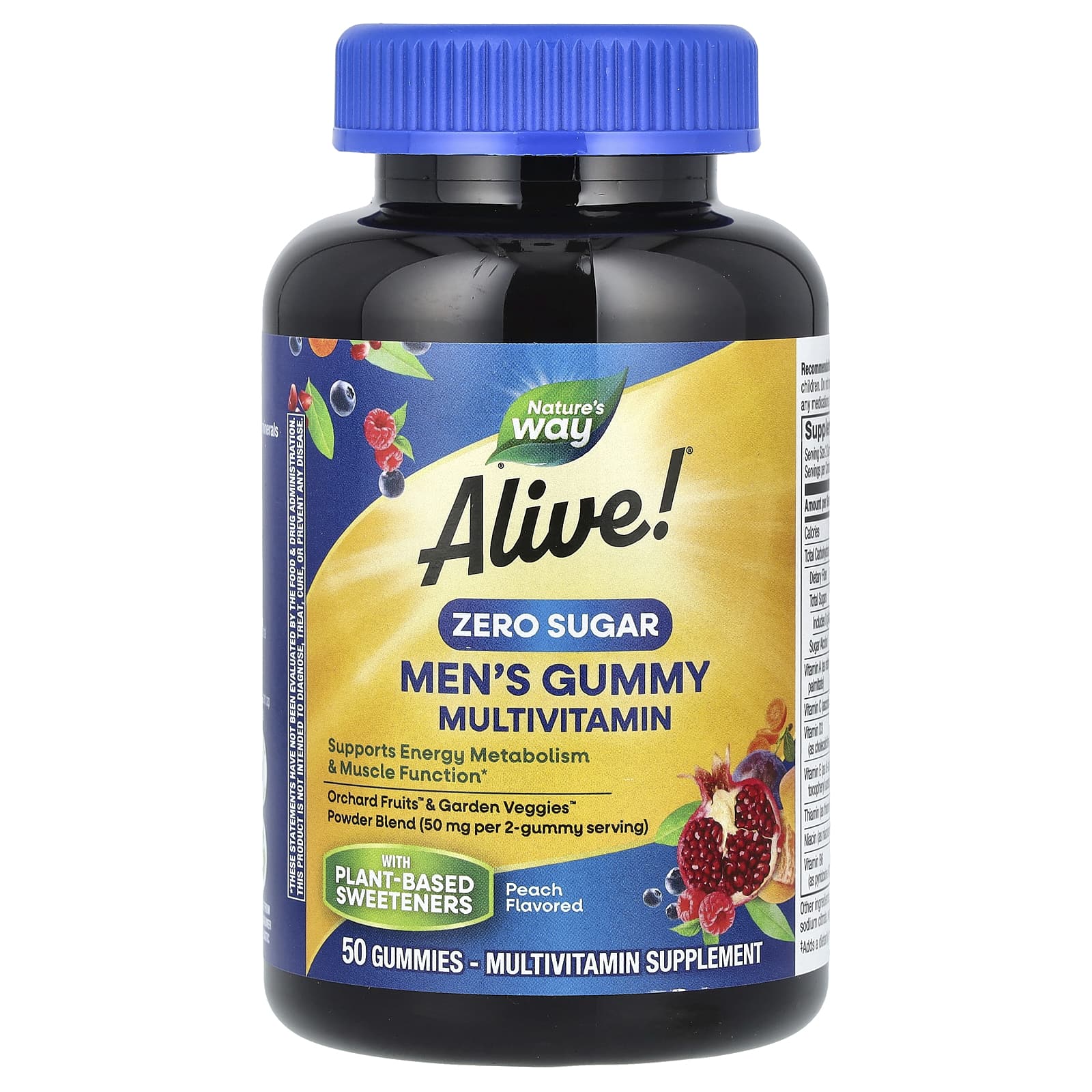 Natures Way Alive жевательные мультивитамины для мужчин без сахара персик 50 жевательных таблеток 1990₽